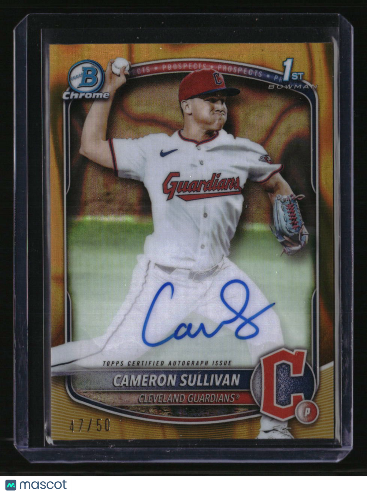 2025 Bowman Cameron Sullivan Chrome Prospects Autographs Gold Lava #/50