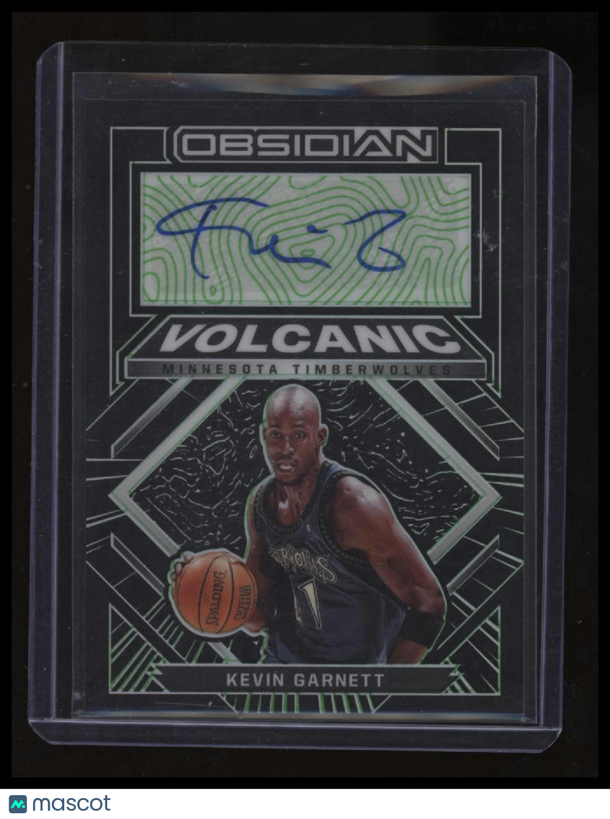 2021-22 Obsidian Kevin Garnett Volcanic Signatures Electric Etch Green #/15