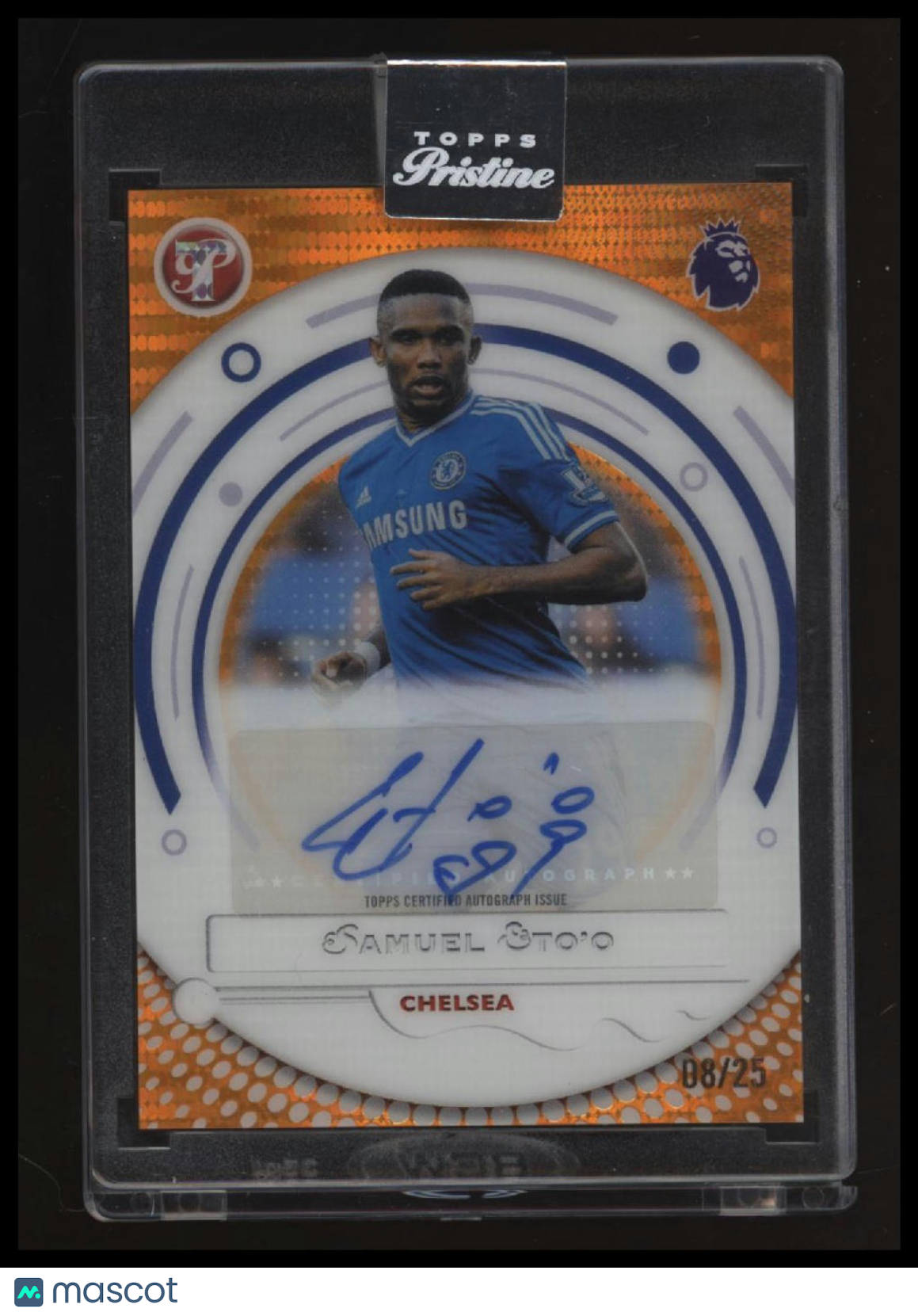 2025-26 Topps Pristine Premier League Samuel Eto'o Auto Orange Pulsar #/25