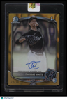 2025 Bowman Thomas White Chrome Prospects Autographs Gold Lava Refractor #/50