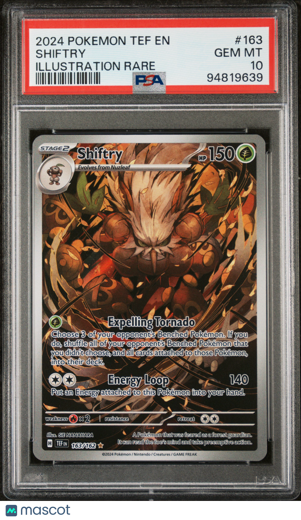 2024 Pokemon Tef En-Temporal Forces Shiftry Illustration Rare PSA 10