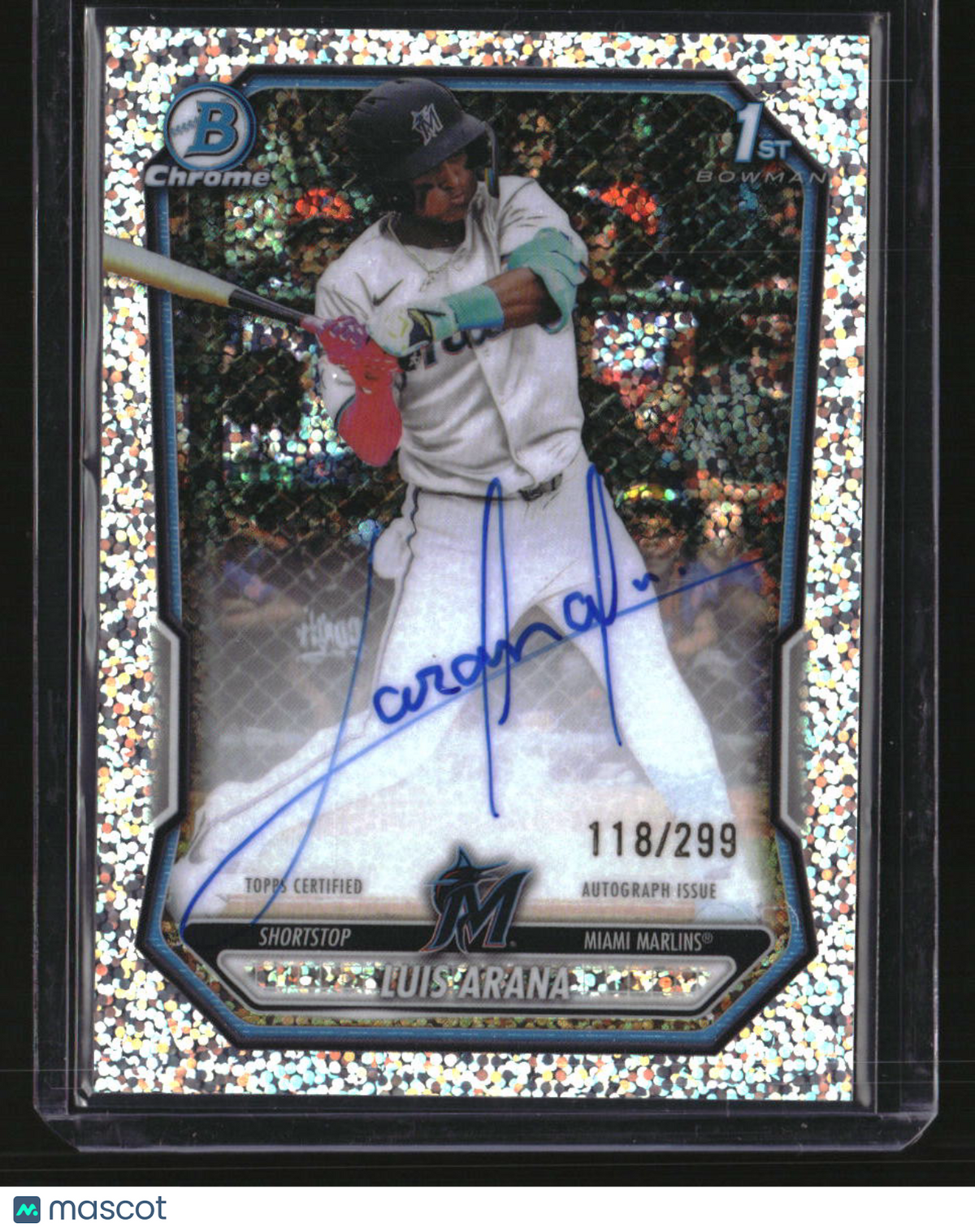 2026 Bowman Luis Arana Chrome Prospect Autographs Speckle Refractors #/299