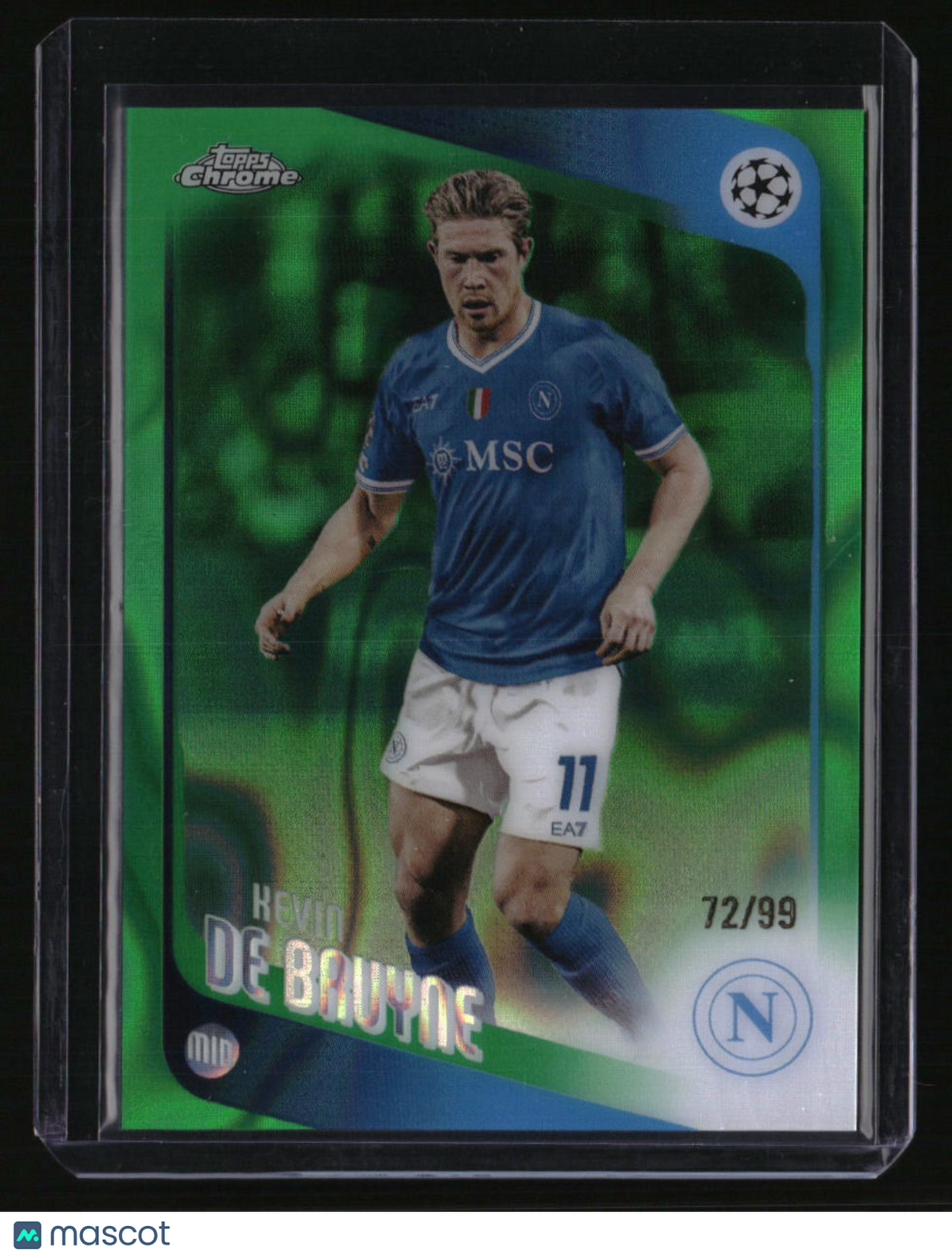 2025-26 Topps Chrome UEFA Club Competitions Kevin De Bruyne Green Lava #/99