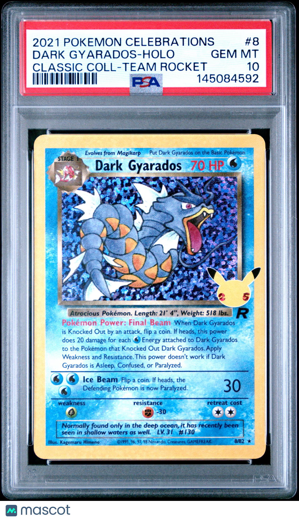 2021 Pokemon Celebrations Classic Collection Dark Gyarados Team Rocket PSA 10
