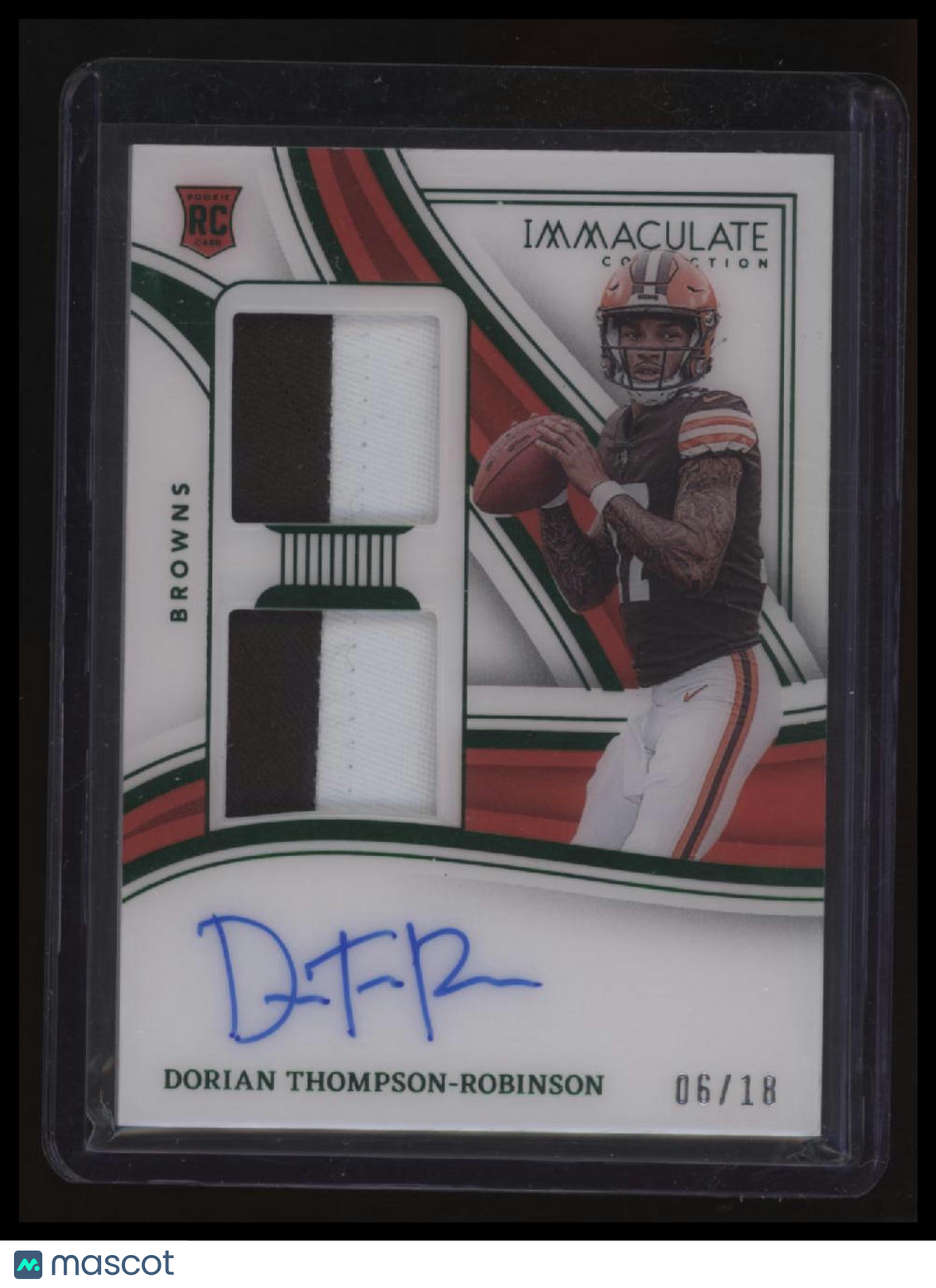 2024 Immaculate Dorian Thompson-Robinson Sig. Patch Rookie Emerald #/18