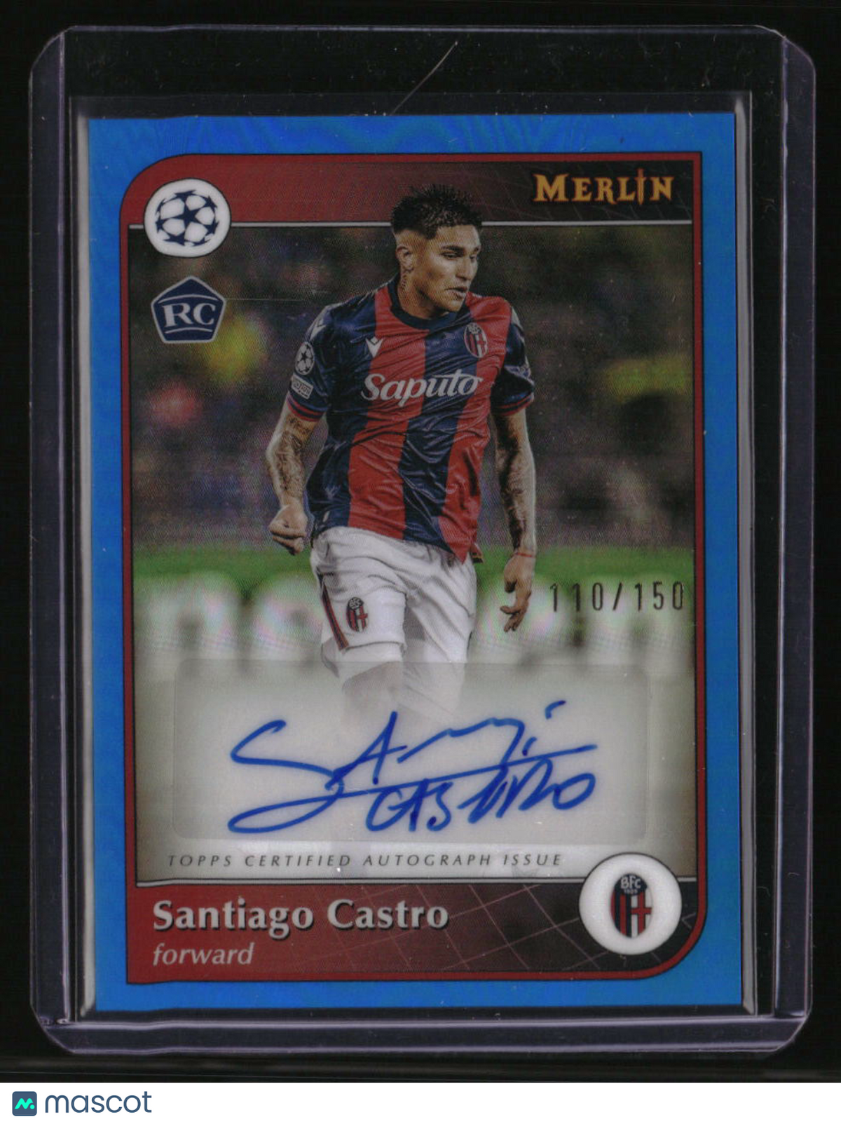 2024-25 Merlin UEFA Club Competitions Santiago Castro Base Autographs Blue #/150