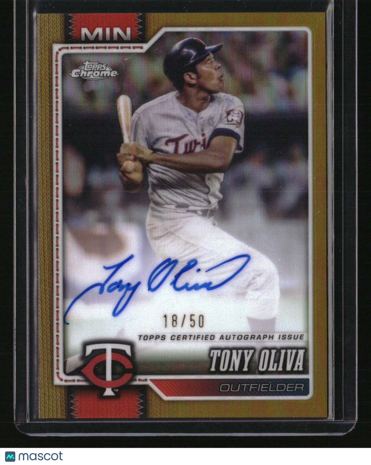 2026 Topps Chrome Tony Oliva Chrome Legends Autographs Gold #/50