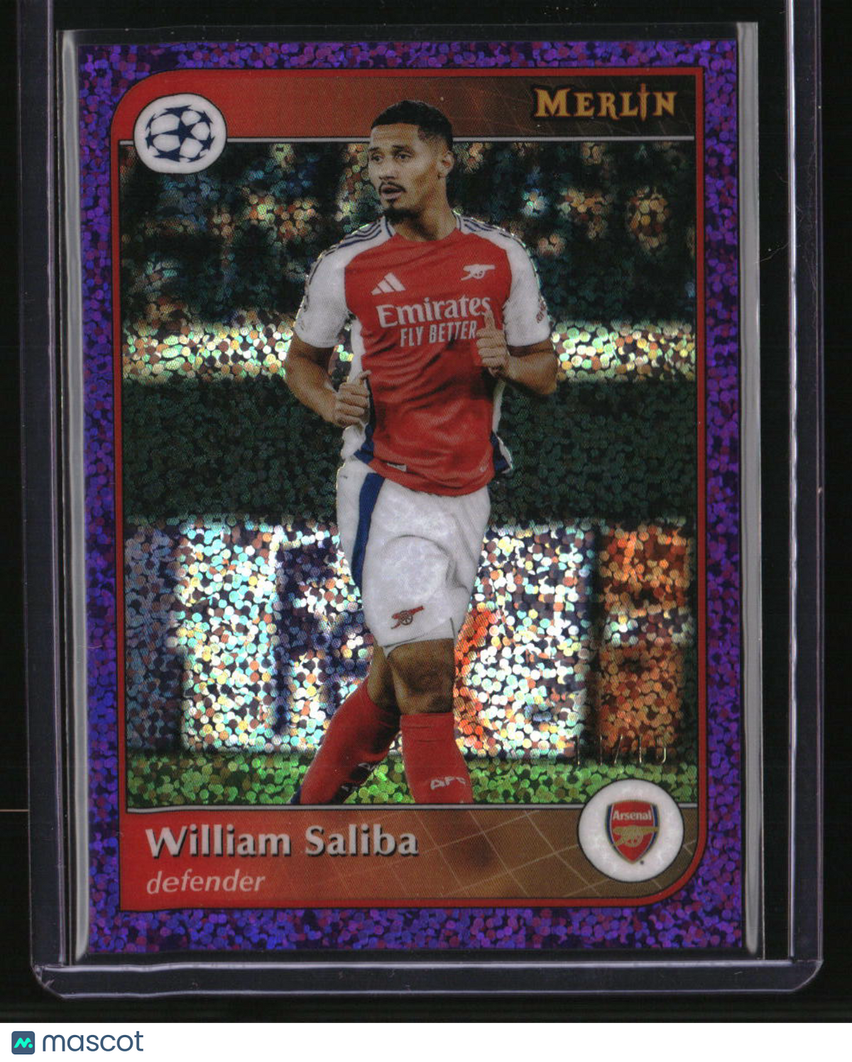 2024-25 Merlin UEFA Club Competitions William Saliba Purple Speckle #/15