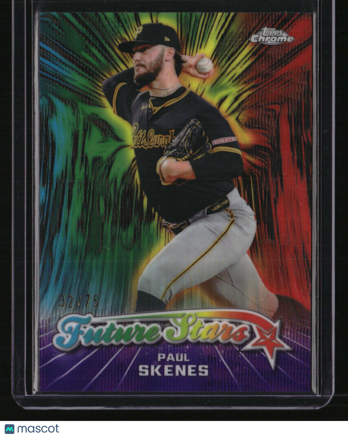 2026 Topps Chrome Paul Skenes Future Stars Purple Wave Refractor #/75