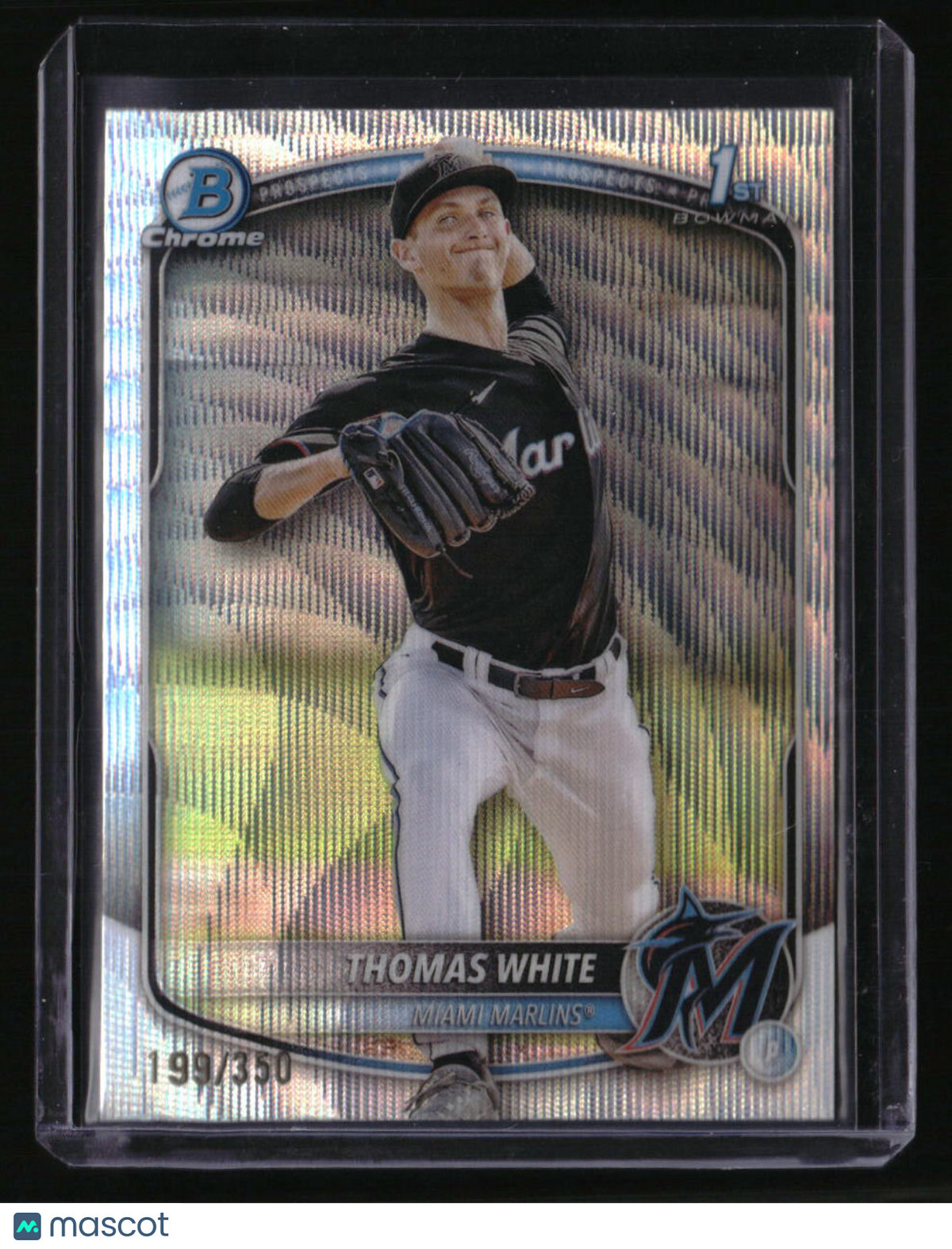 2025 Bowman Thomas White Chrome Prospects Wave Refractor #/350