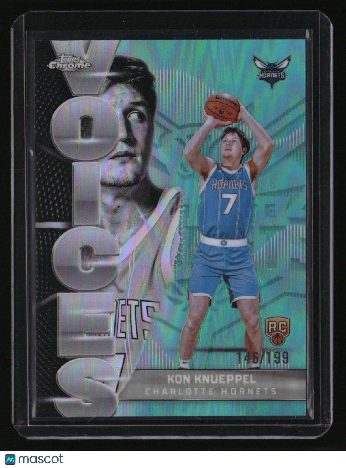 2025-26 Topps Chrome Kon Knueppel Voices Aqua Refractor #/199