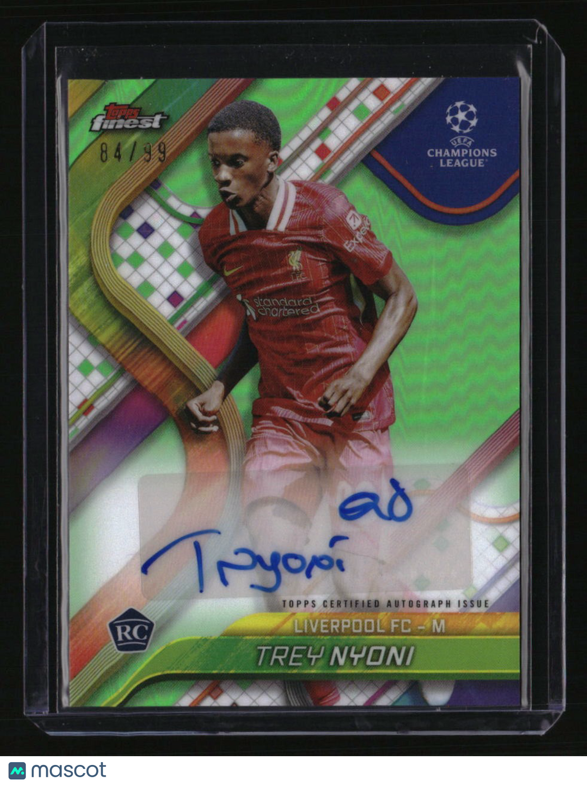 2024-25 Finest UEFA Club Competitions Trey Nyoni Base Auto Neon Green #/99