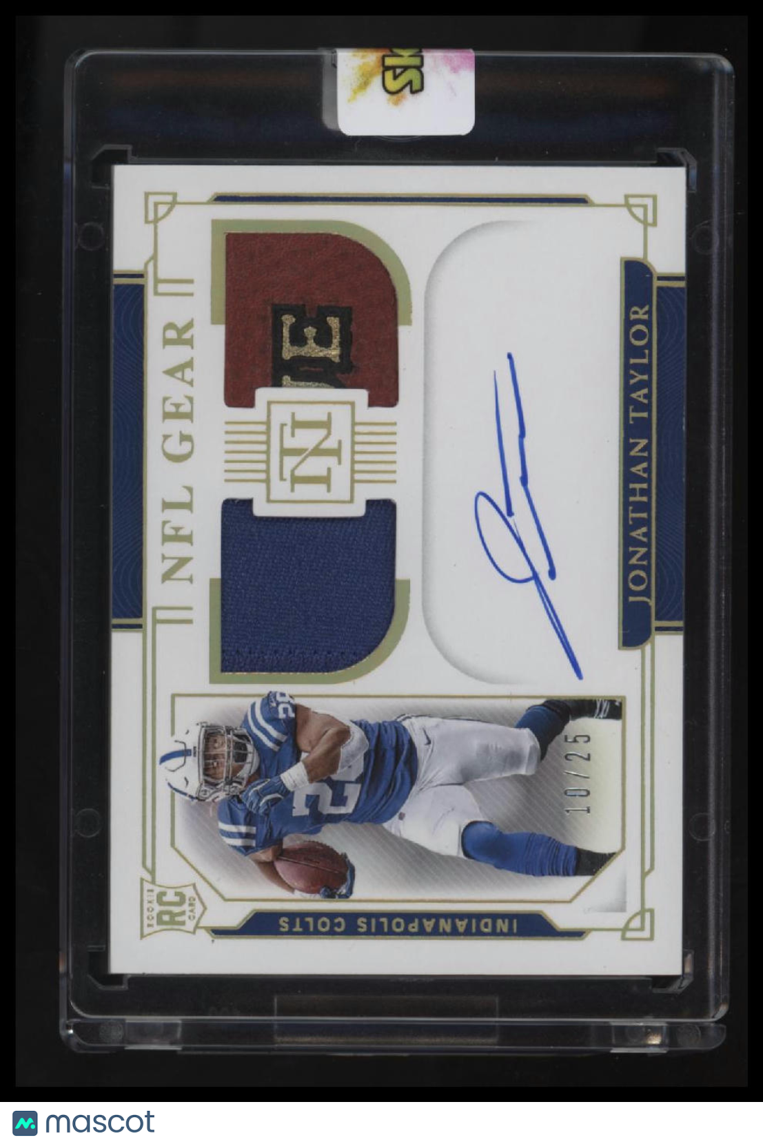 2020 Panini National Treasures Jonathan Taylor Rookie NFL Gear Sig. Combo #/25