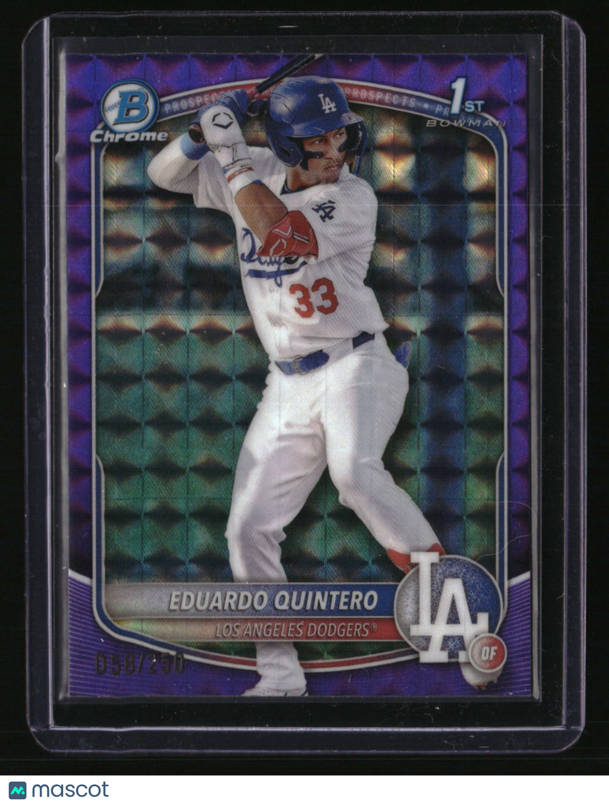 2025 Bowman Eduardo Quintero Chrome Prospects Purple Geometric Refractor #/250