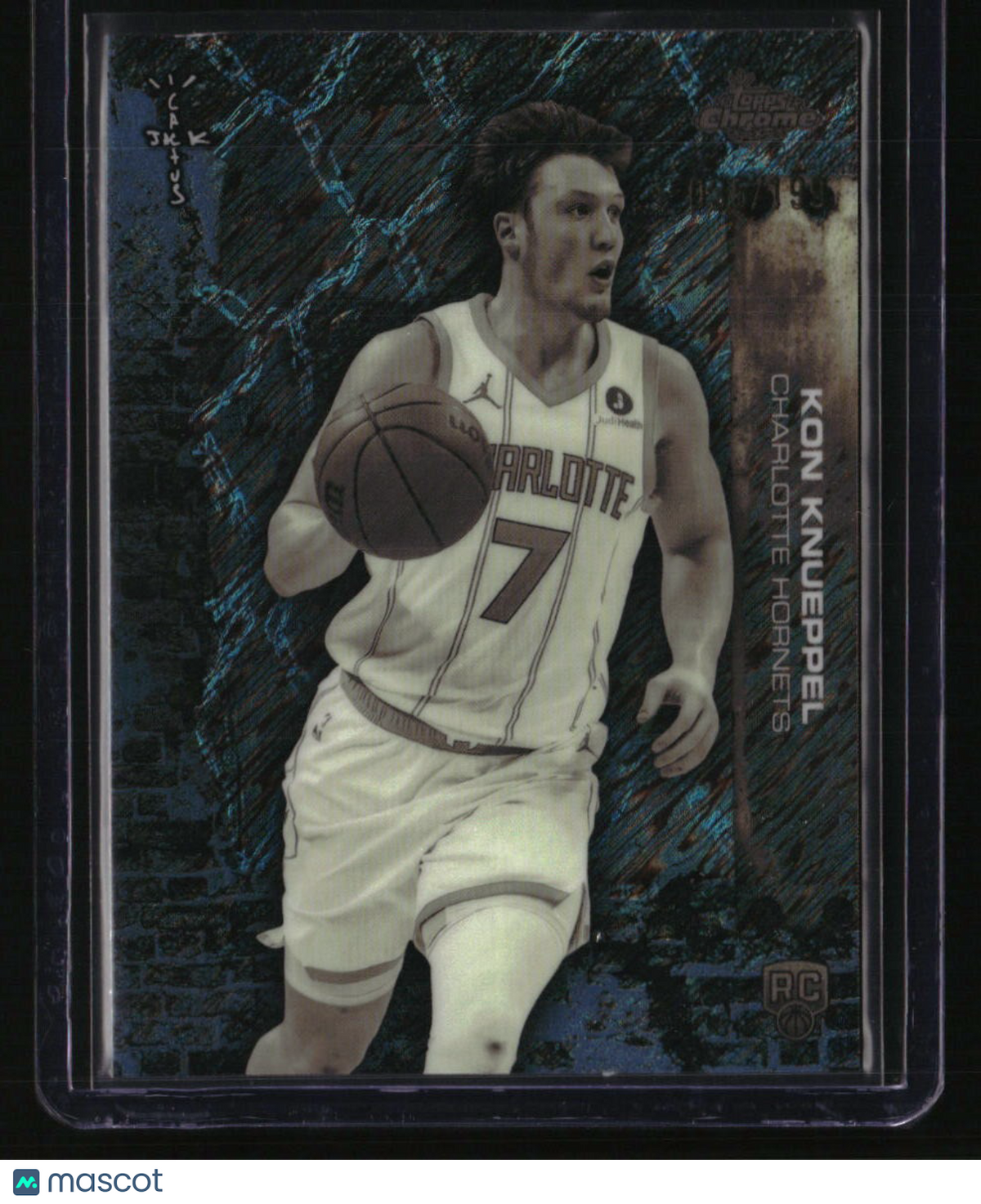 2025-26 Topps Chrome Cactus Jack Kon Knueppel Aqua Shimmer Refractor #/199