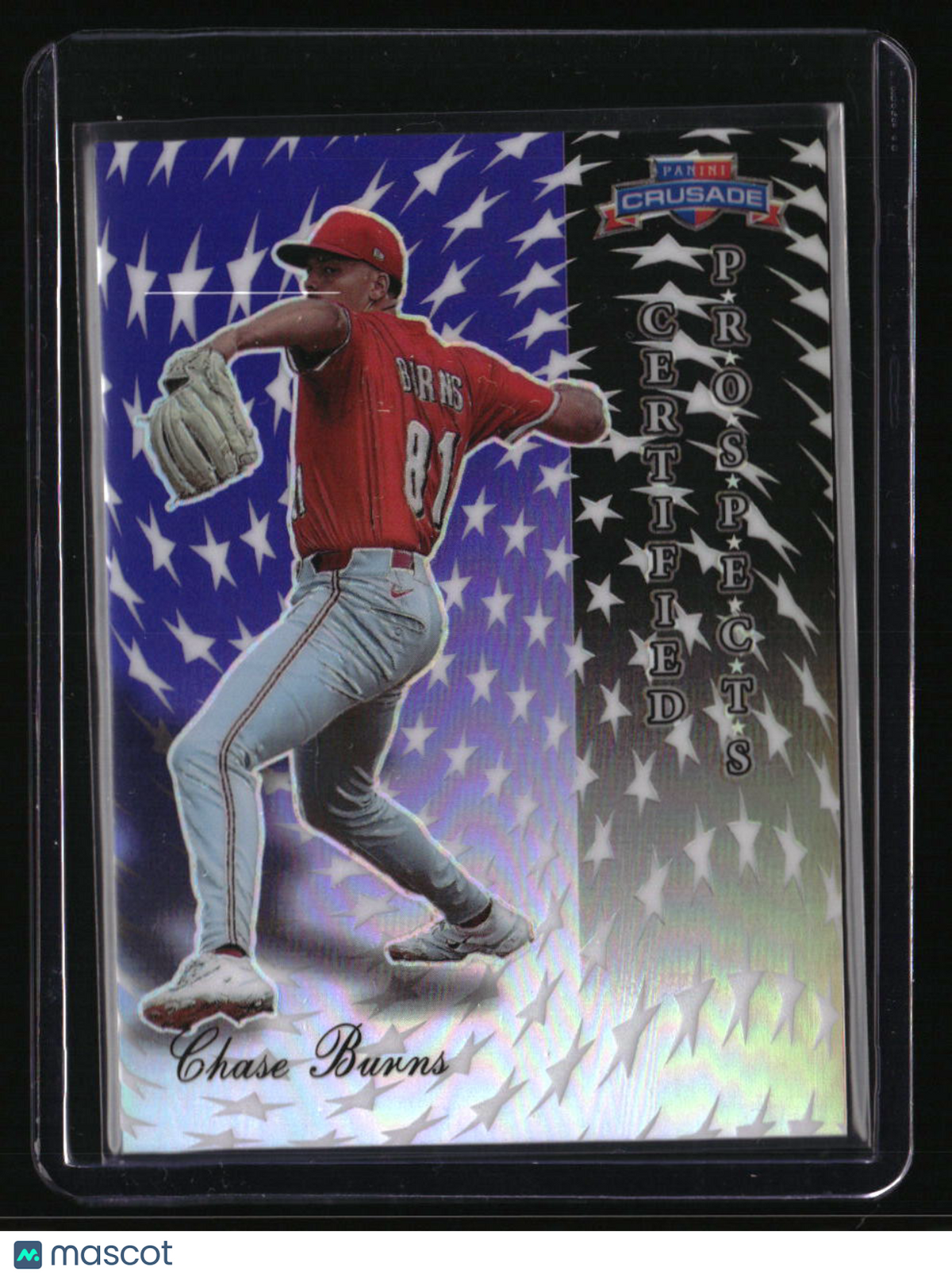 2025 Panini Crusade Chase Burns Certified Prospects Purple #/149