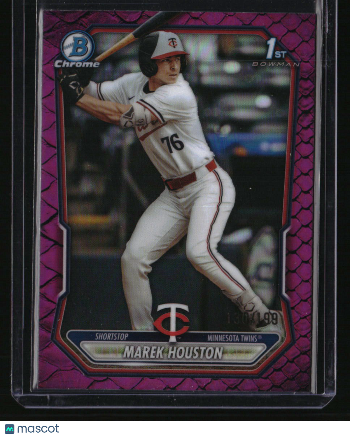 2026 Bowman Marek Houston Chrome Prospects Reptilian Fuchsia Refractor #/199