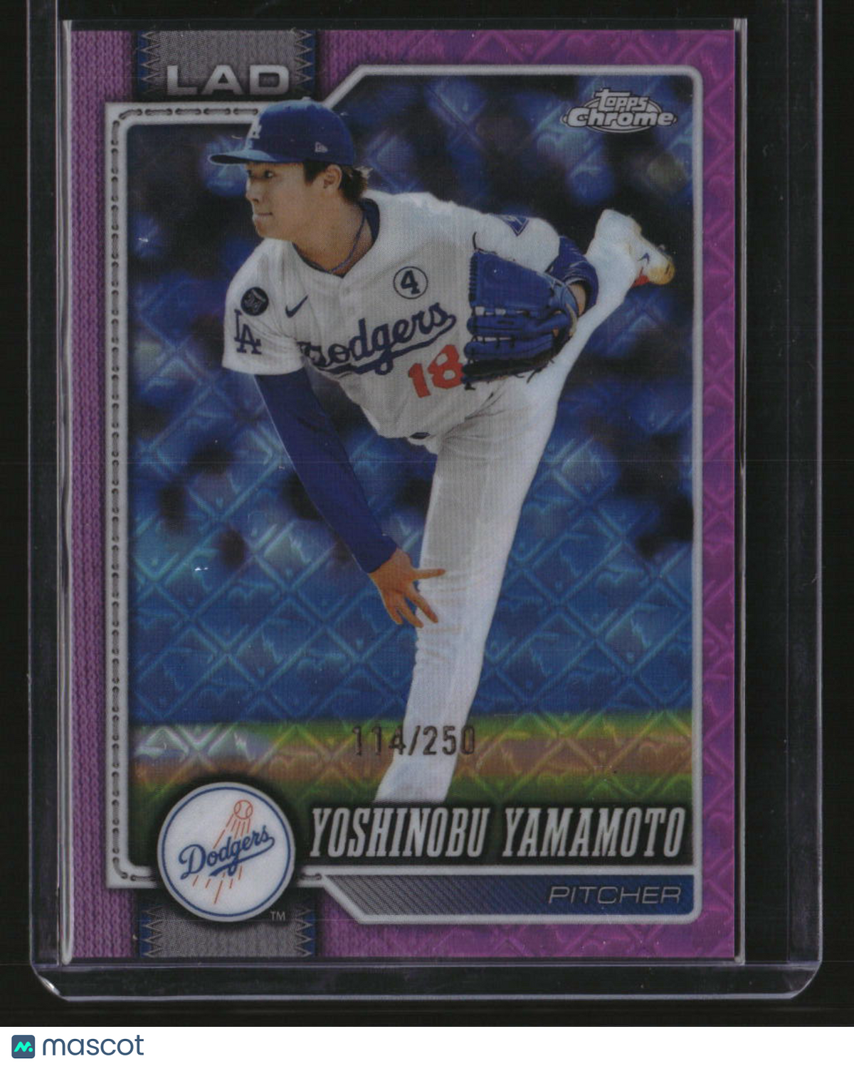 2026 Topps Chrome Logofractor Edition Yoshinobu Yamamoto Pink Refractor #/250