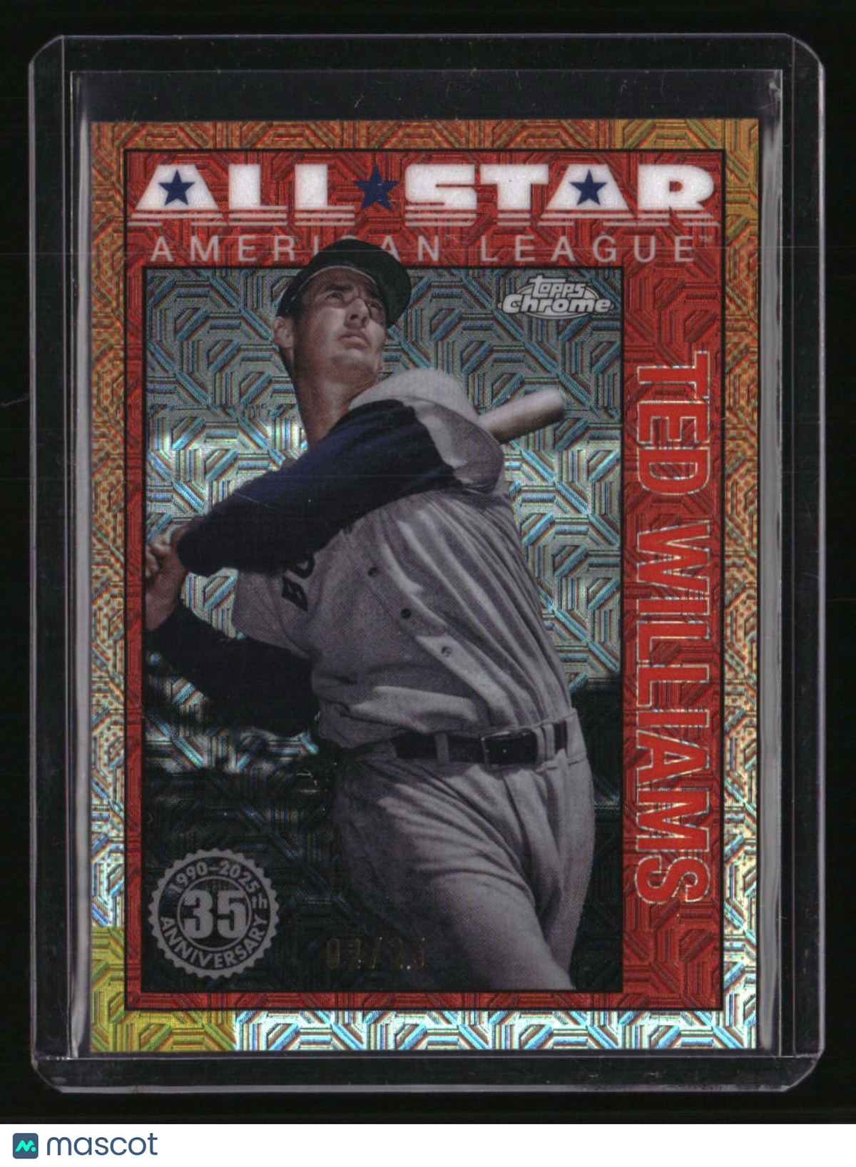 2025 Topps Ted Williams 35th Anniversary Chrome All-Stars Orange Refractors
