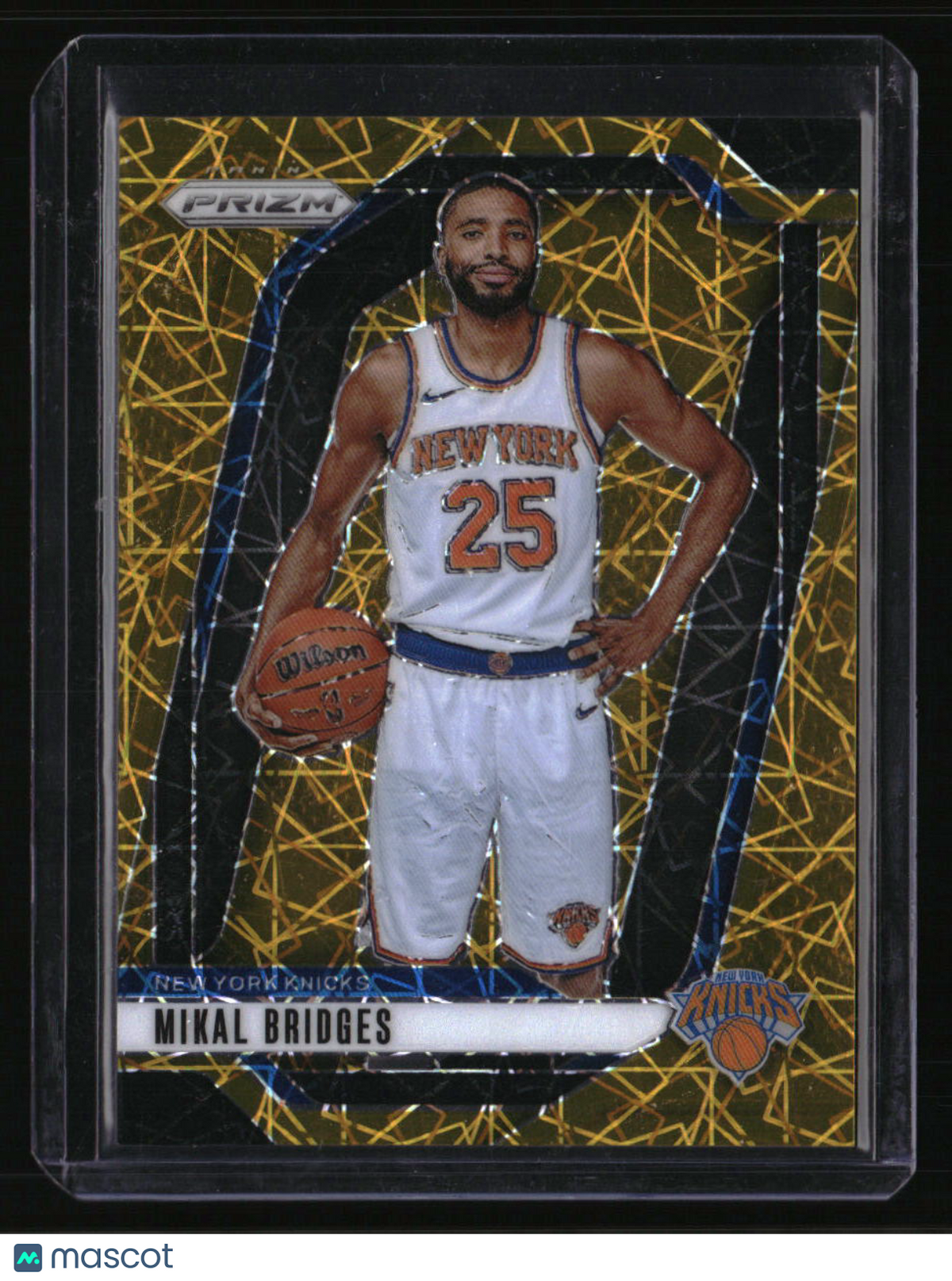 2024-25 Panini Prizm Mikal Bridges Prizms Lazer Gold #/10