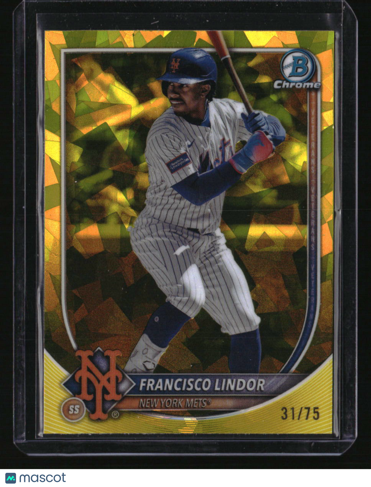 2025 Bowman Chrome Sapphire Edition Francisco Lindor Yellow Sapphire #/75