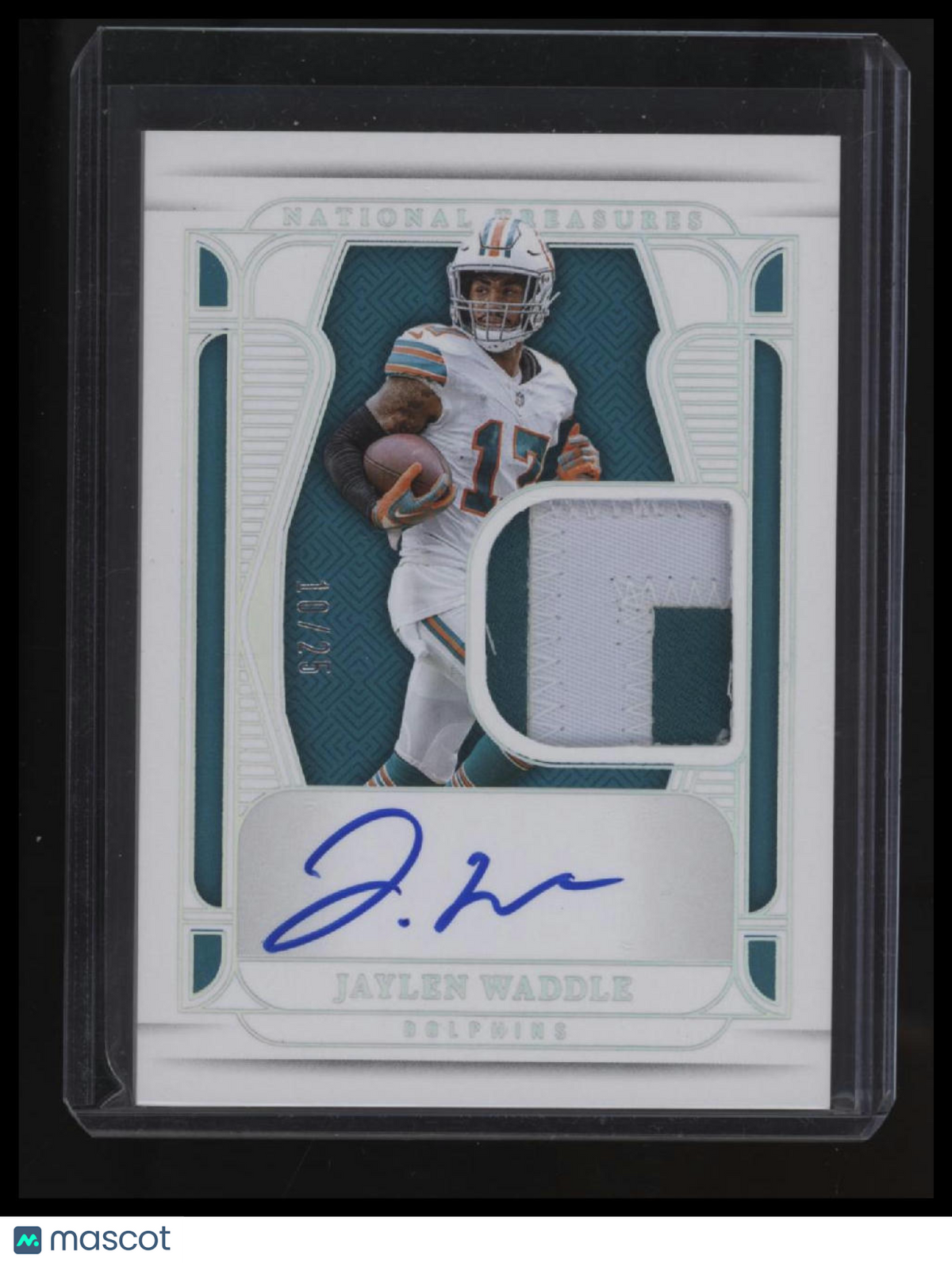 2024 Panini National Treasures Jaylen Waddle Material Treasures Sig Silver #/25