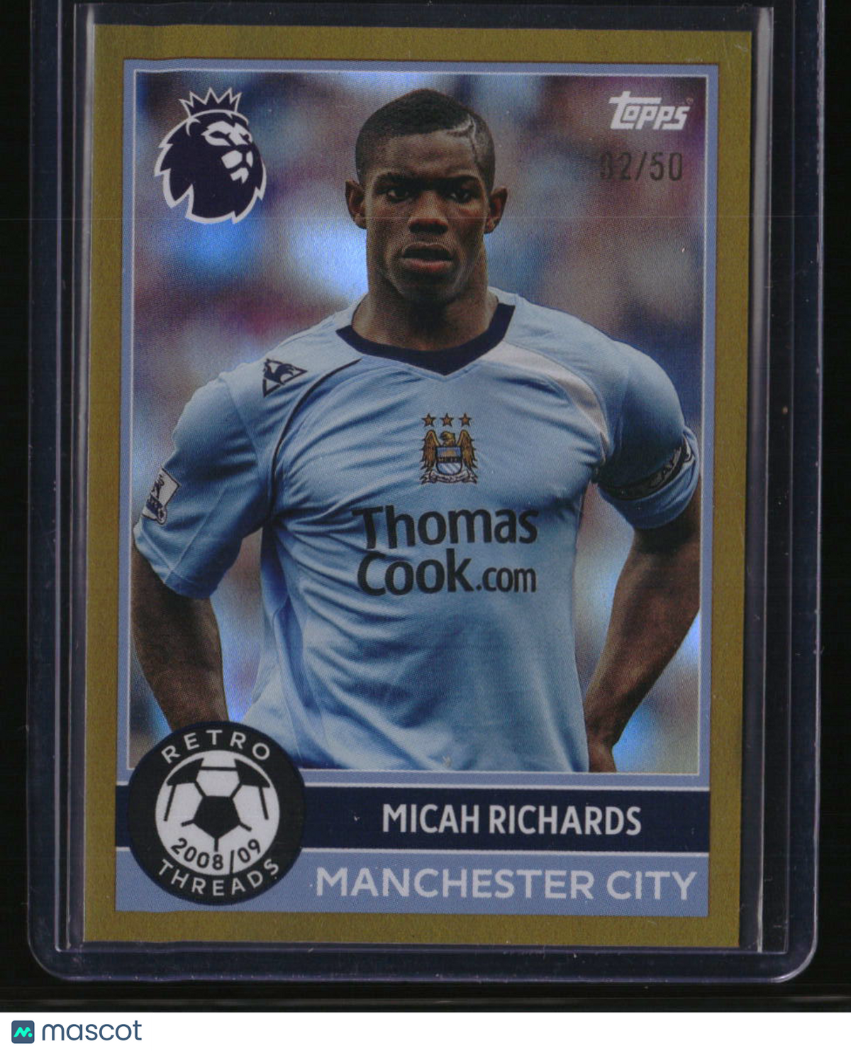 2025-26 Topps Premier League #392 Micah Richards Gold Rainbow Foil #/50