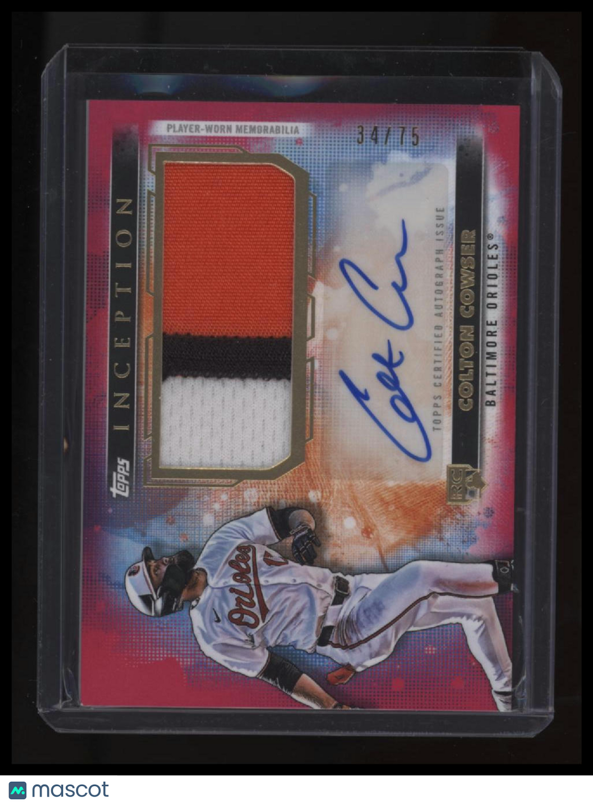2024 Topps Inception Colton Cowser Autographed Patch Magenta #/75