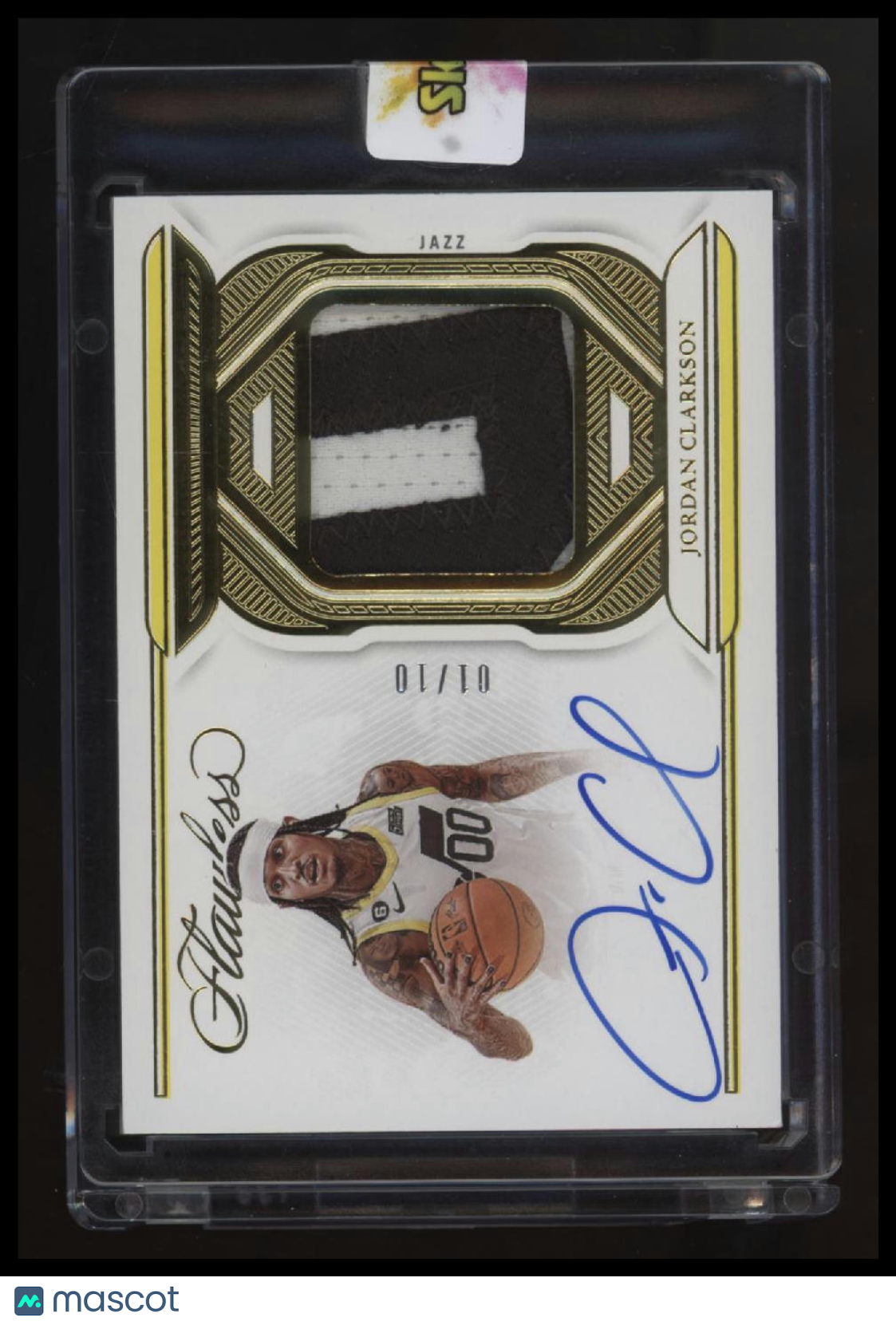 2022-23 Panini Flawless Jordan Clarkson Patch Auto Gold #/10 First On Print