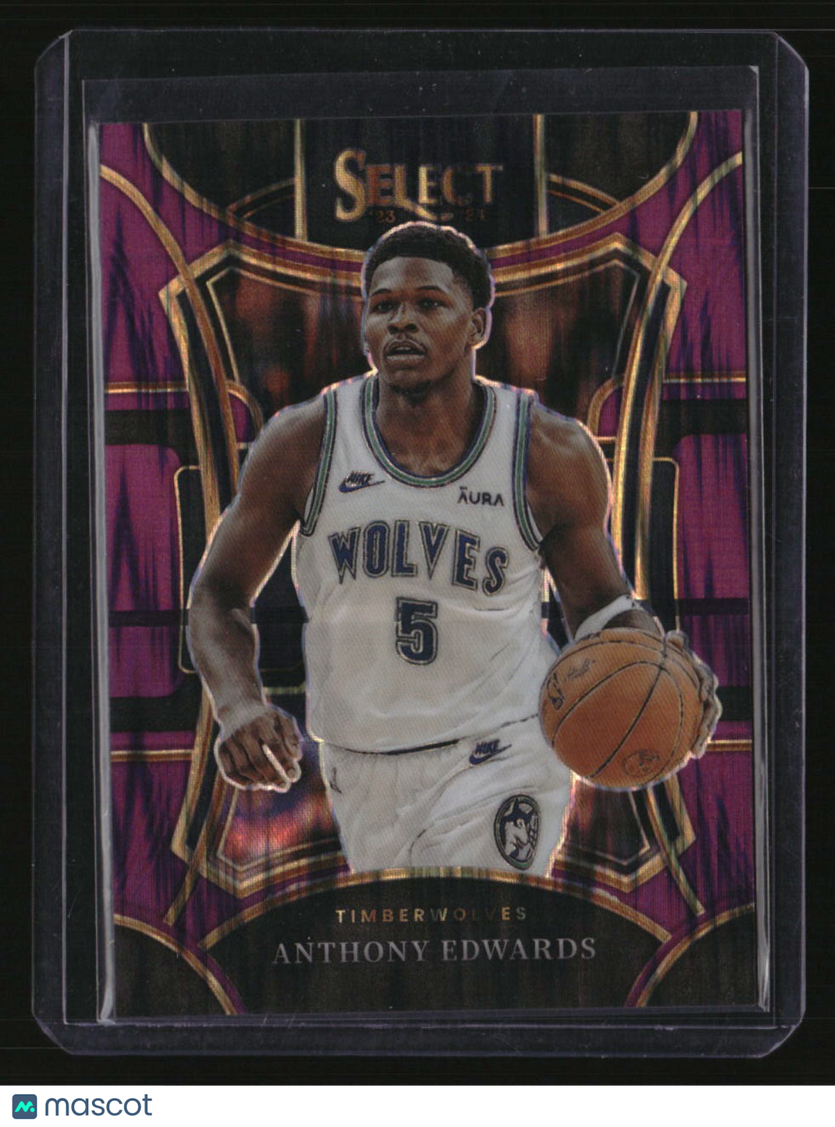 2023-24 Panini Select Anthony Edwards Purple Flash Prizms #/175