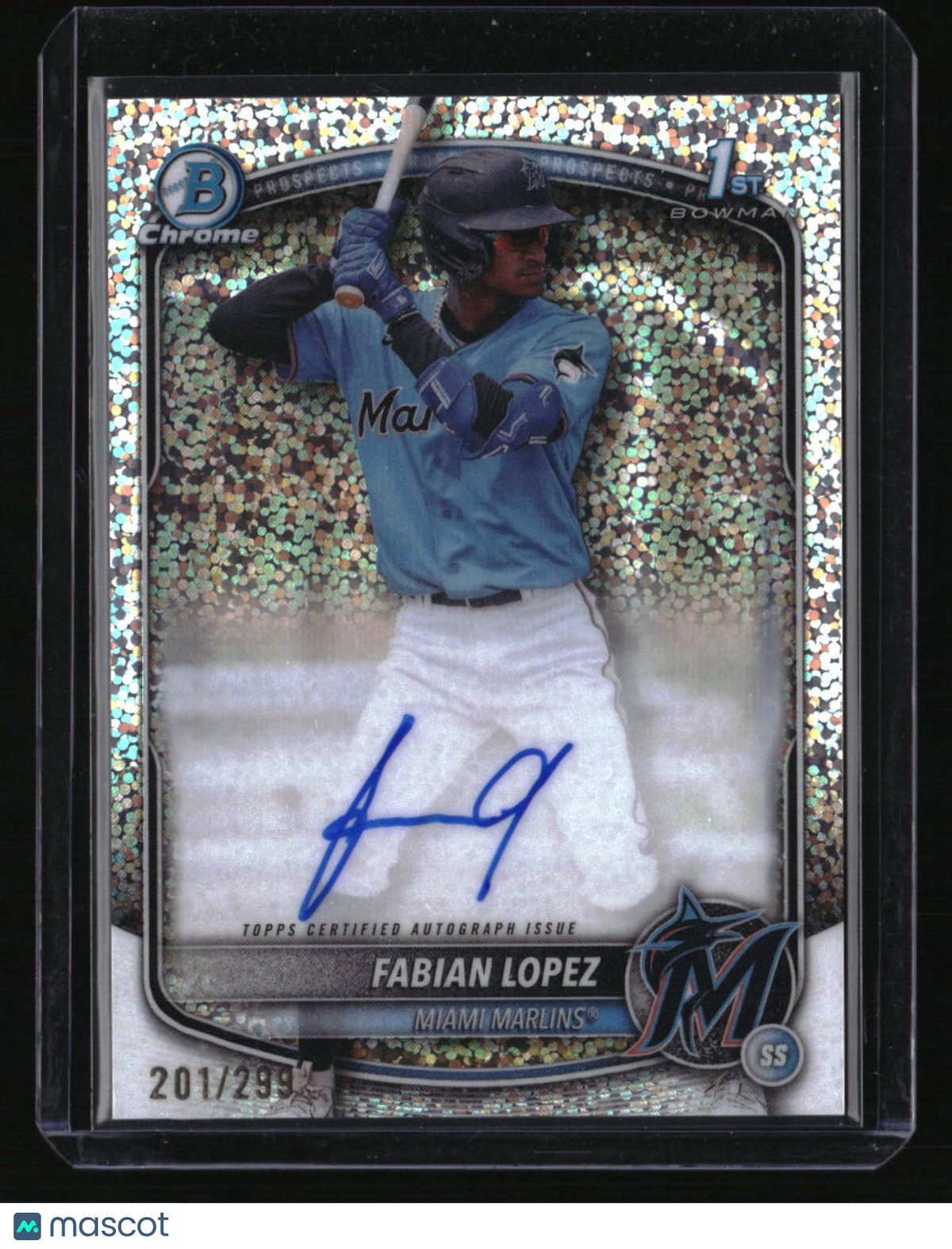 2025 Bowman Fabian Lopez Chrome Prospects Autographs Speckle Refractor #/299