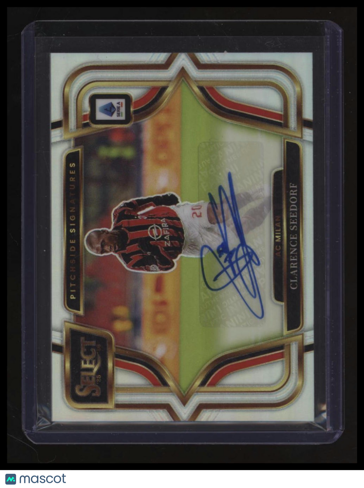 2025-26 Panini Select Serie A Soccer Clarence Seedorf Silver Pitchside Signature