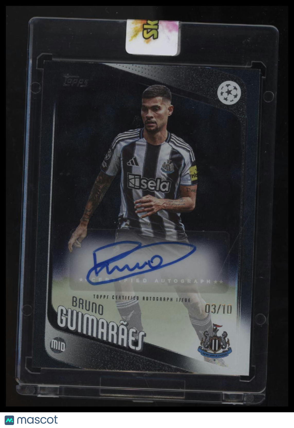 2025-26 Topps UEFA Club Competitions Bruno Guimarães Auto Black Foil #/10