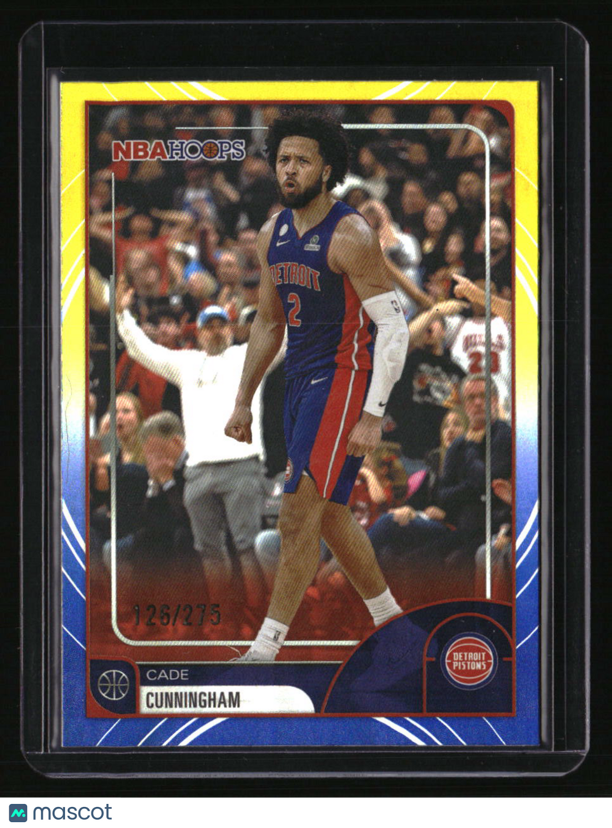2025-26 Hoops Cade Cunningham Rainbow Blue and Yellow #/275