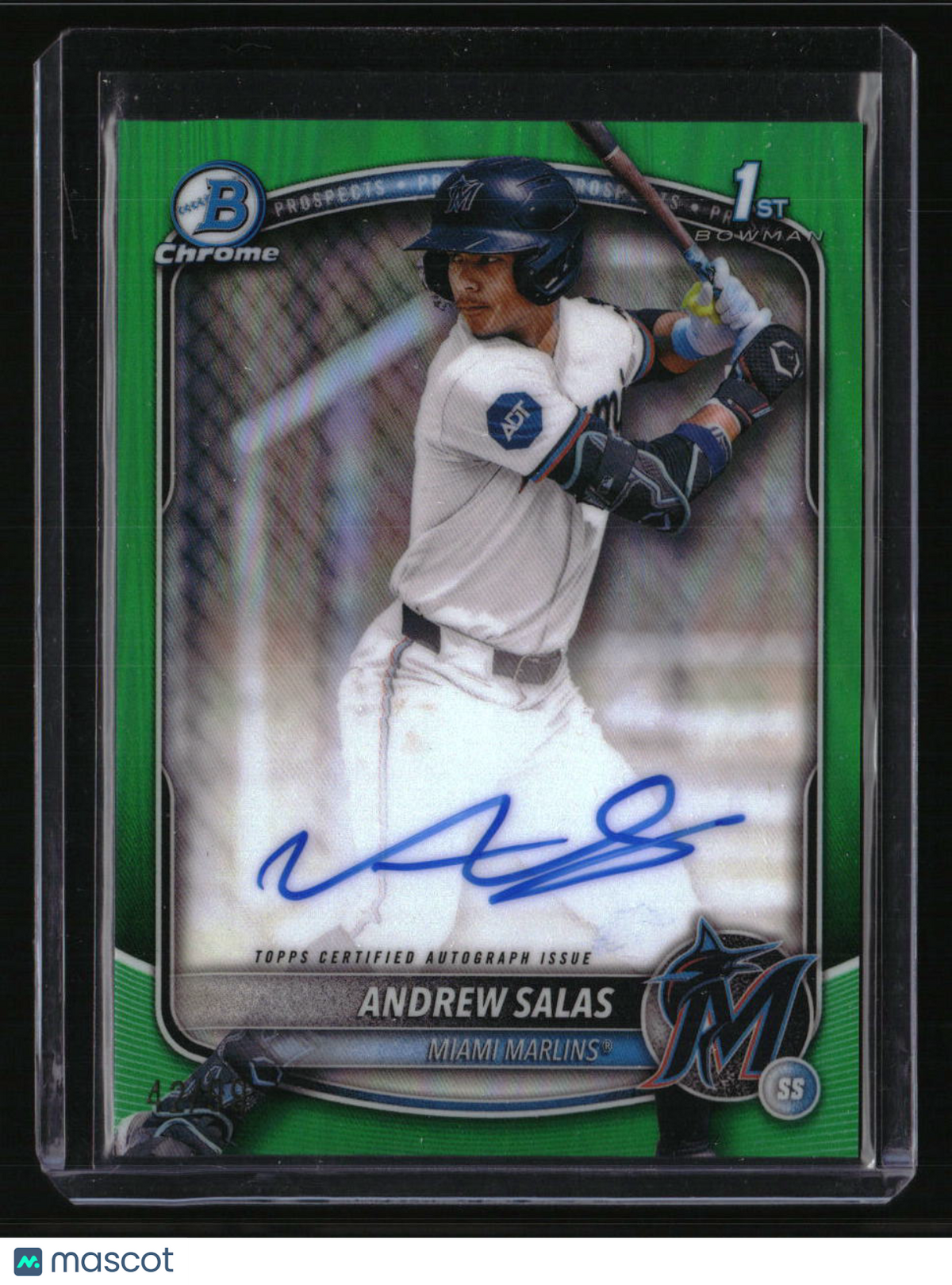 2025 Bowman Chrome Andrew Salas Prospect Autographs Green #/99