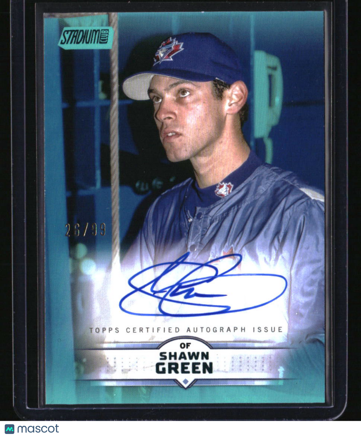 2025 Stadium Club Shawn Green Base Autographs Turquoise Foil #/99