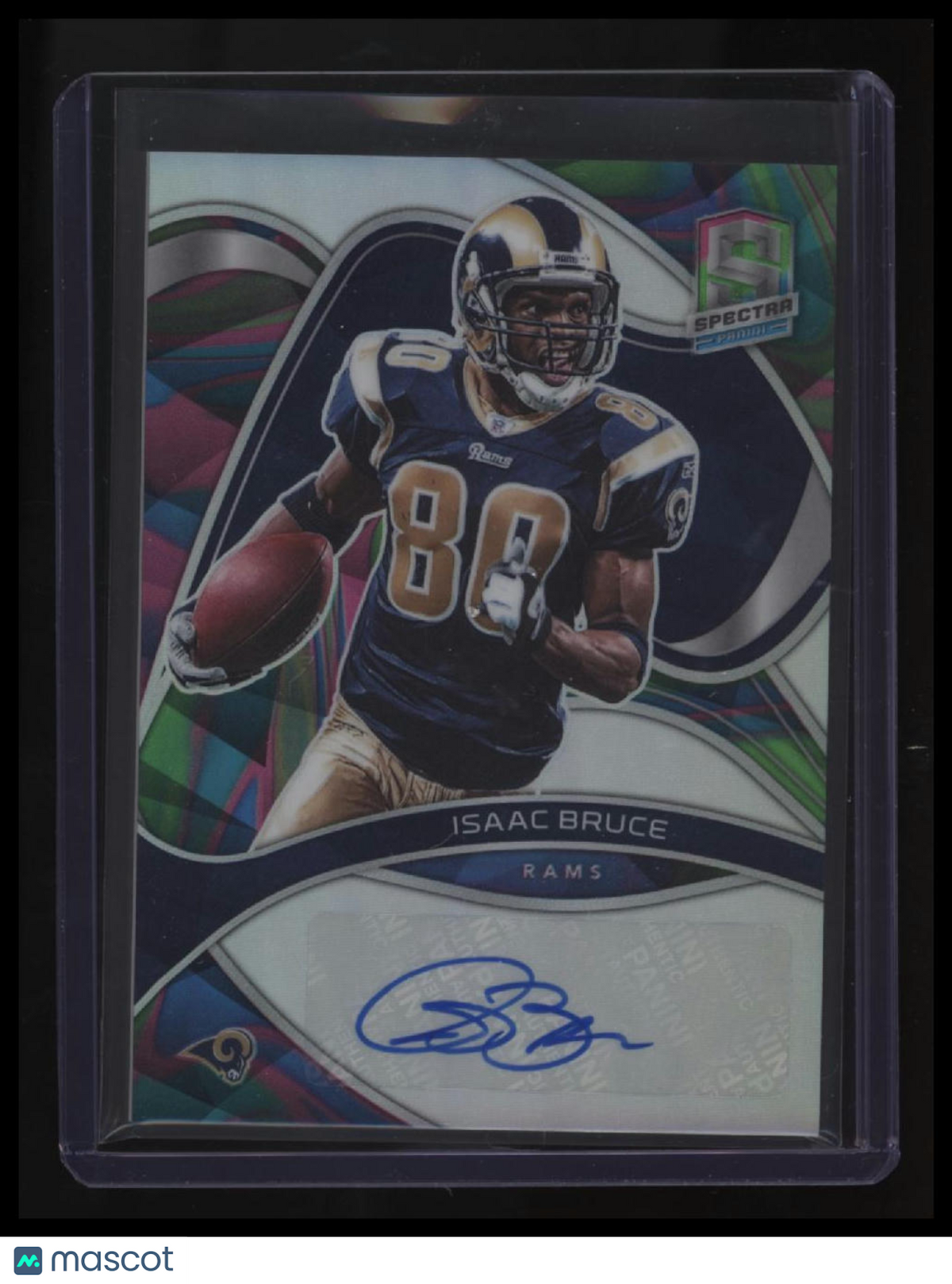 2022 Panini Spectra Isaac Bruce Signatures Neon Marble #/4