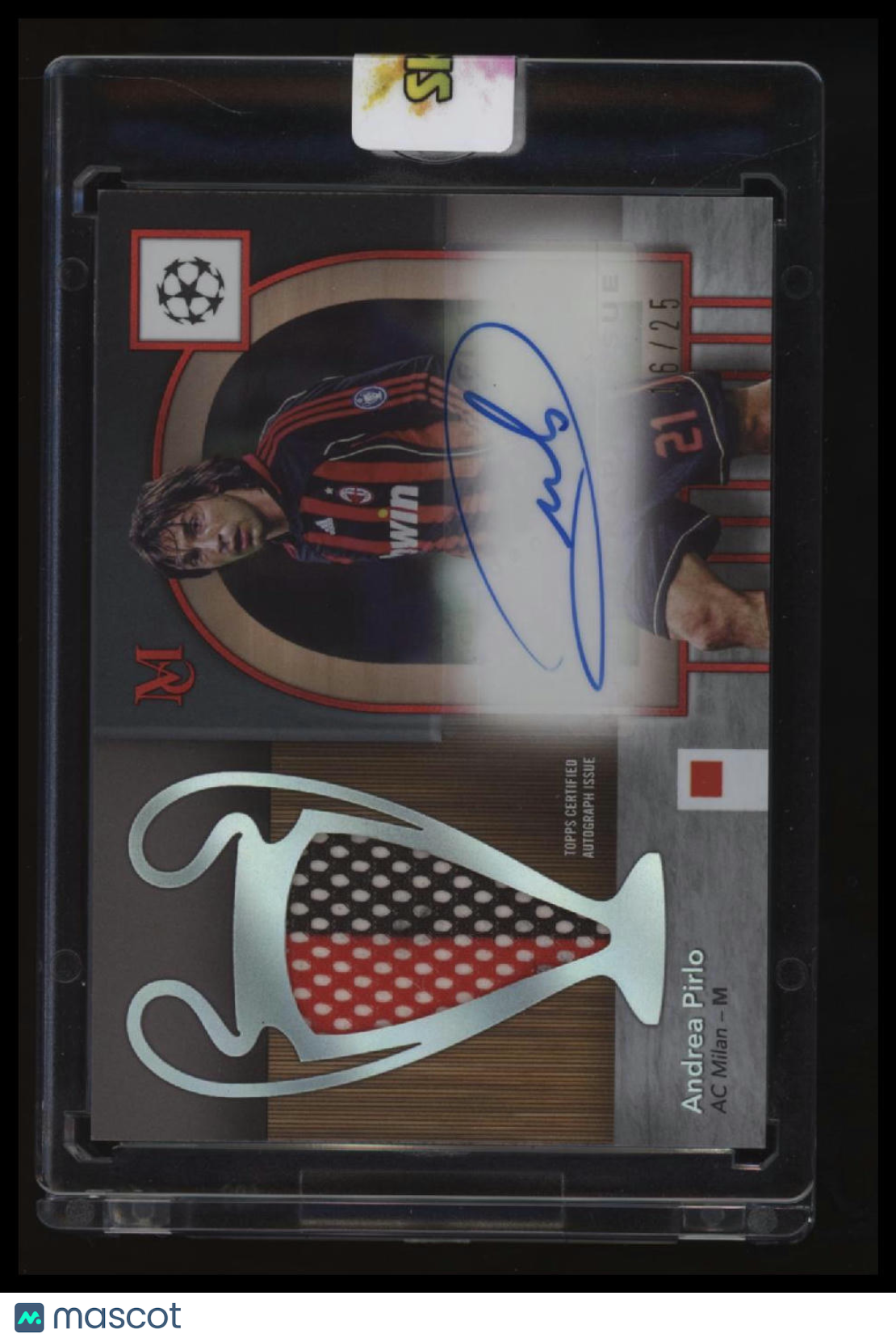 2024/25 Topps Museum Coll. UEFA CC Andrea Pirlo Mom. Mat. Auto #/25