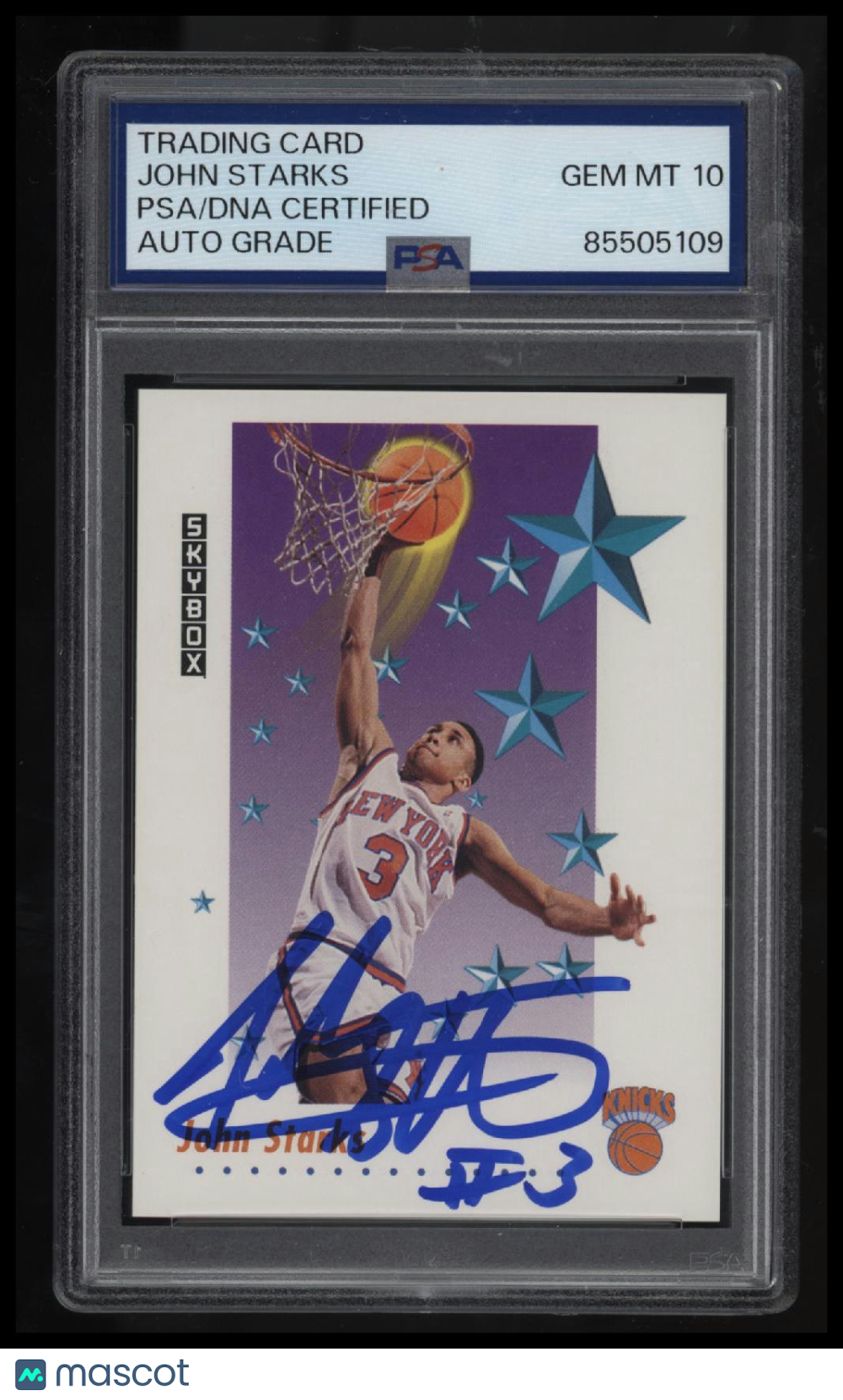 1991-92 SkyBox John Starks Autographed PSA Auto 10 85505109