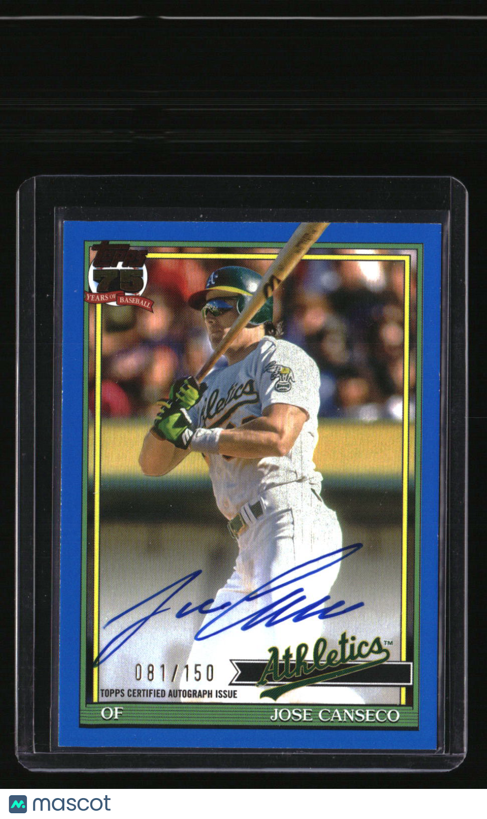 2026 Topps Jose Canseco 35th Anniversary Autographs Blue #/150