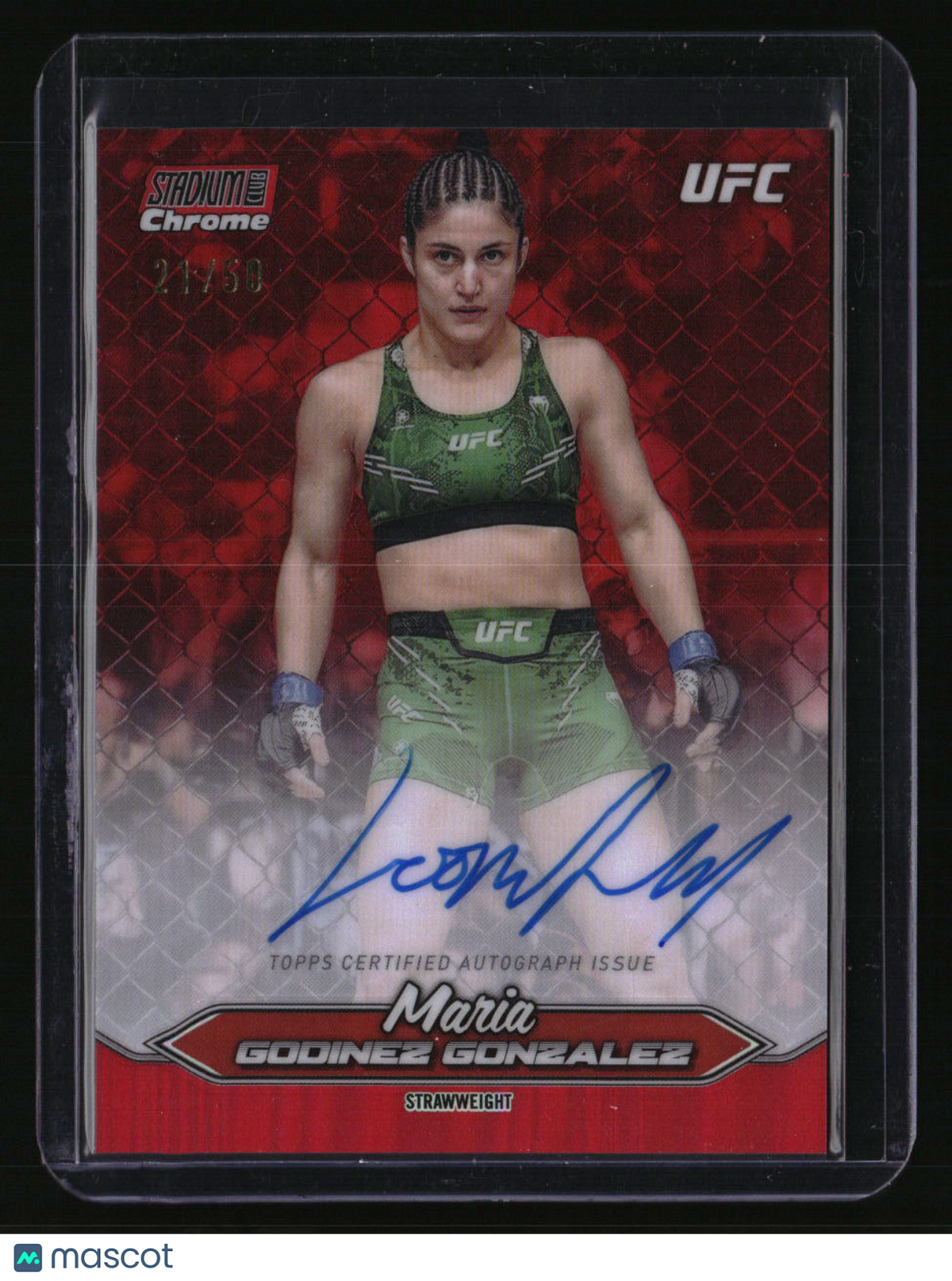 2025 Stadium Club UFC Maria Godinez Gonzalez Chrome Autographs Red #/50