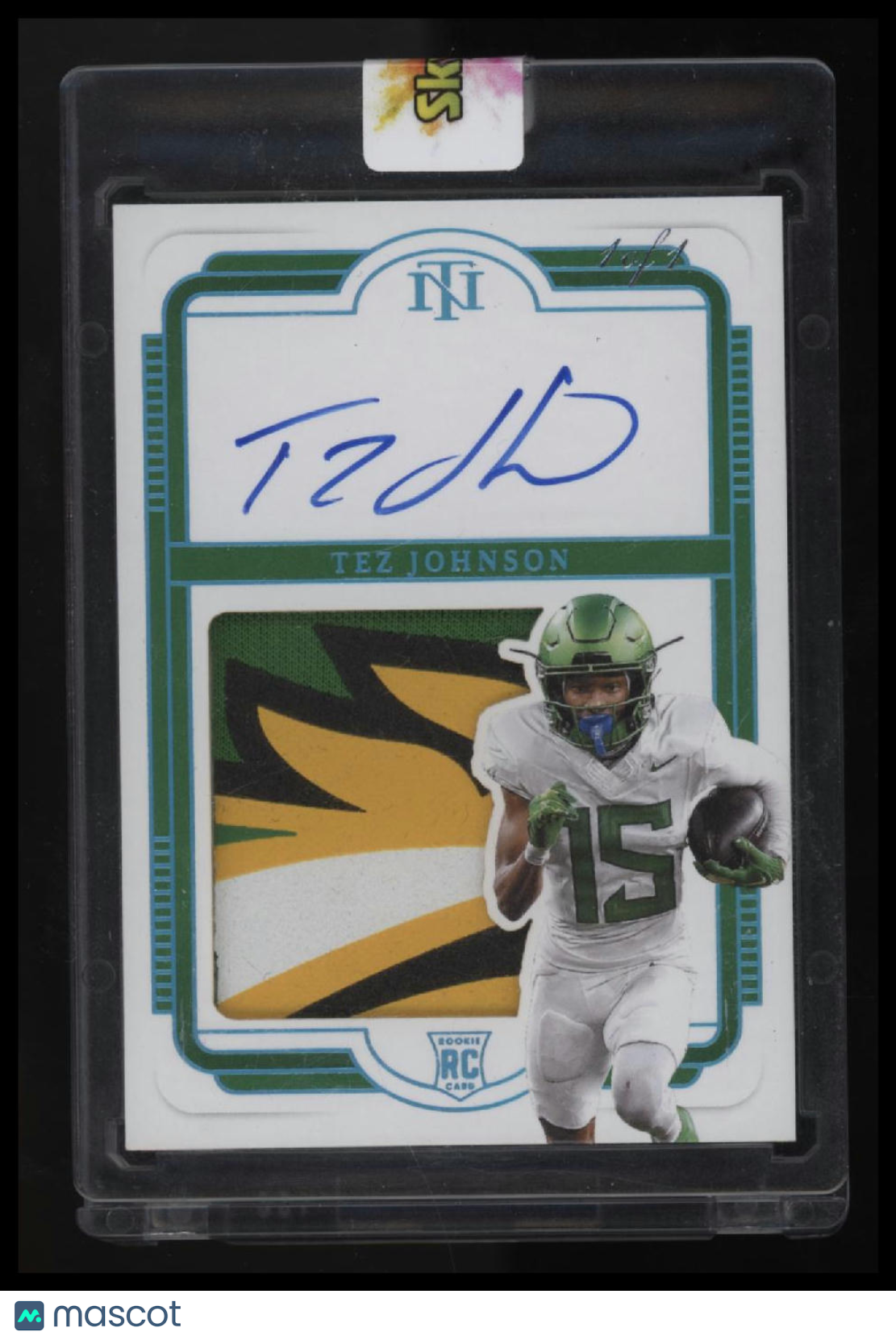 2025 Panini National Treasures Tez Johnson College Silhouettes Sig Team Logo #/1