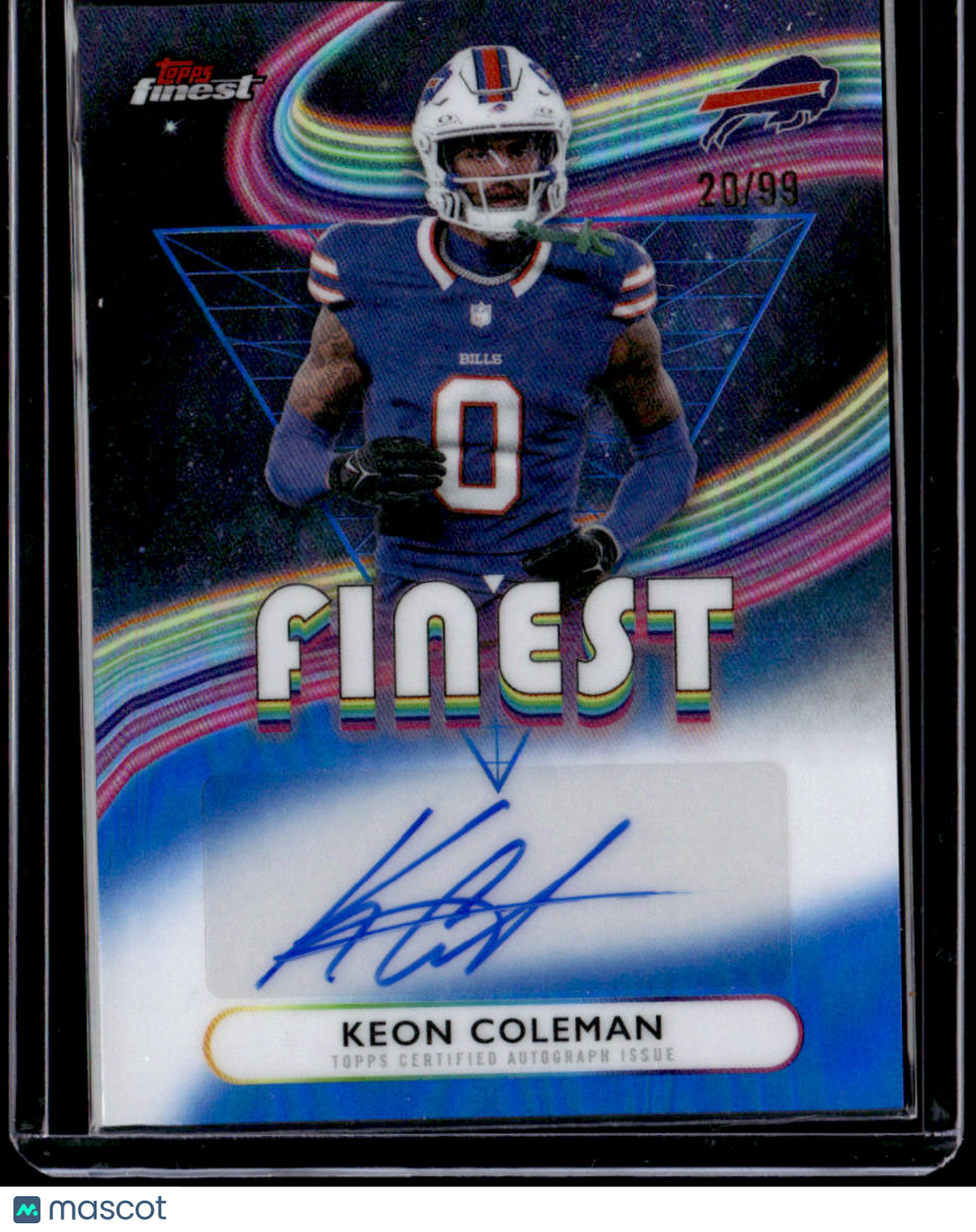 2025 Finest Keon Coleman Finest Autographs Blue Refractor #/99