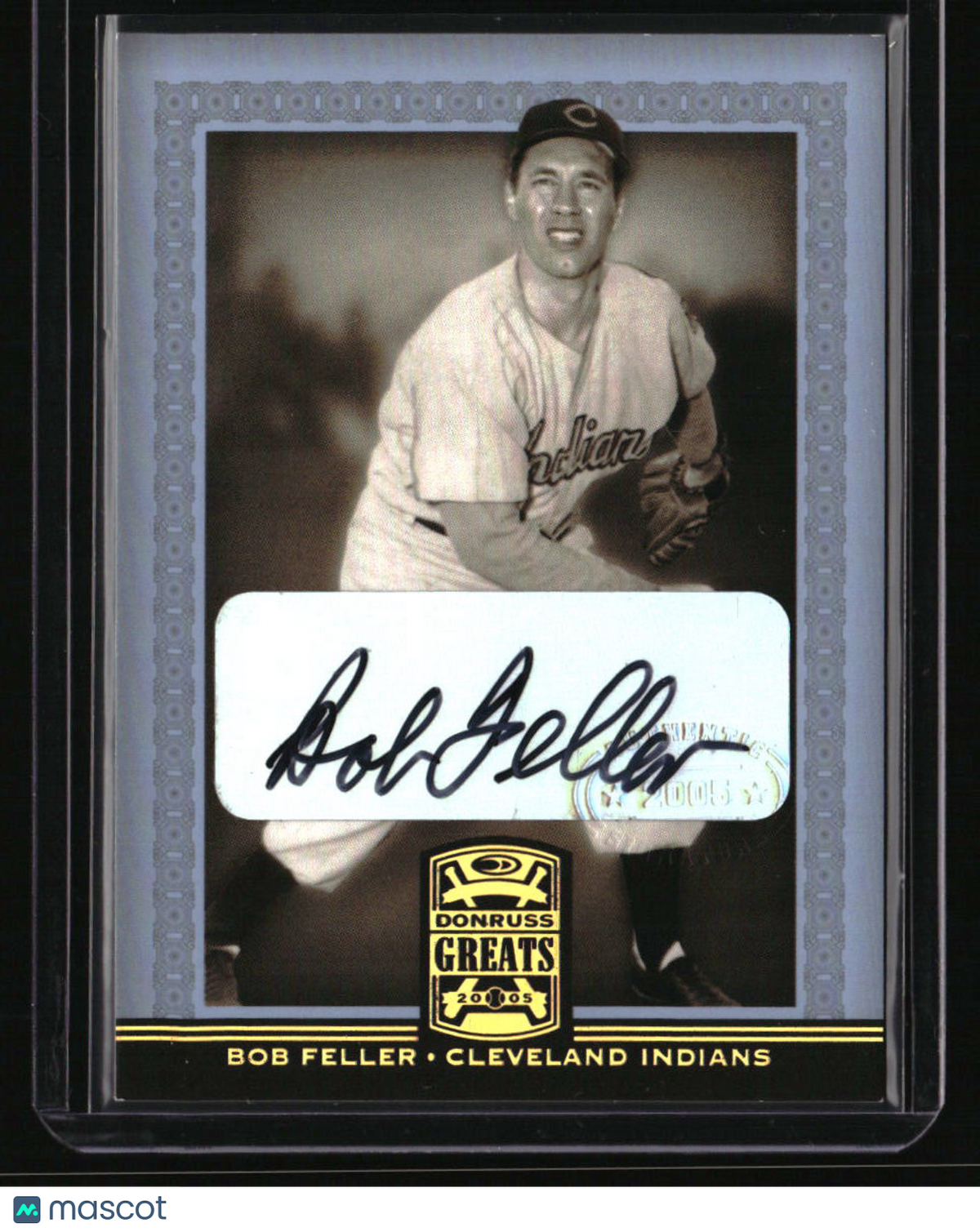 2005 Donruss Greats Bob Feller Signature Platinum HoloFoil