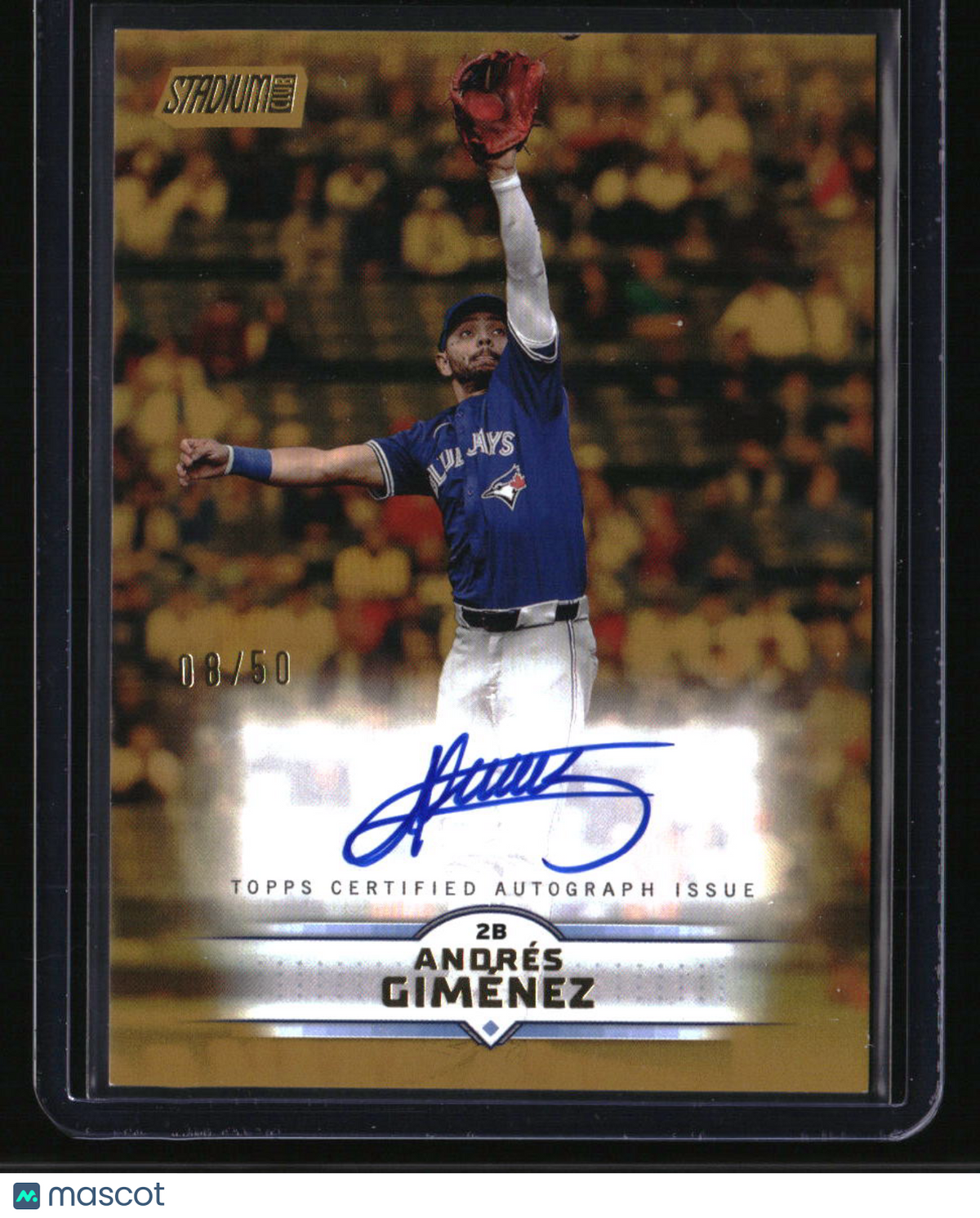 2025 Stadium Club Andrés Giménez Base Autographs Gold Foil #/50