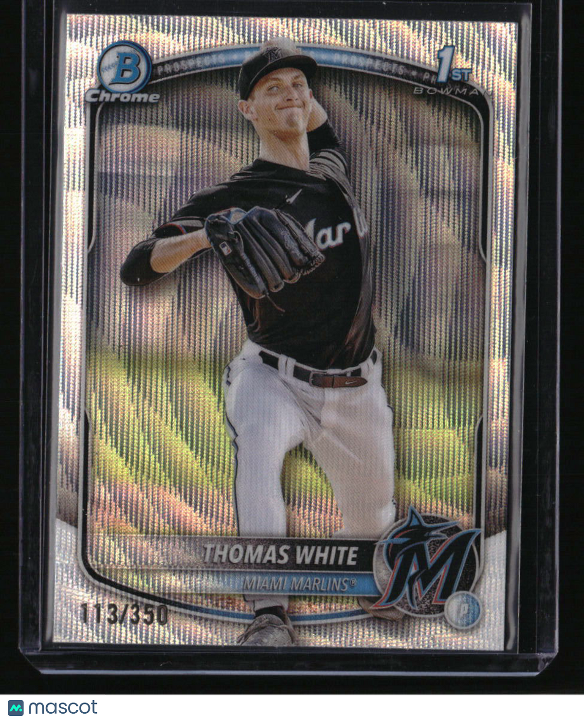 2025 Bowman Thomas White Chrome Prospects Wave Refractor #/350