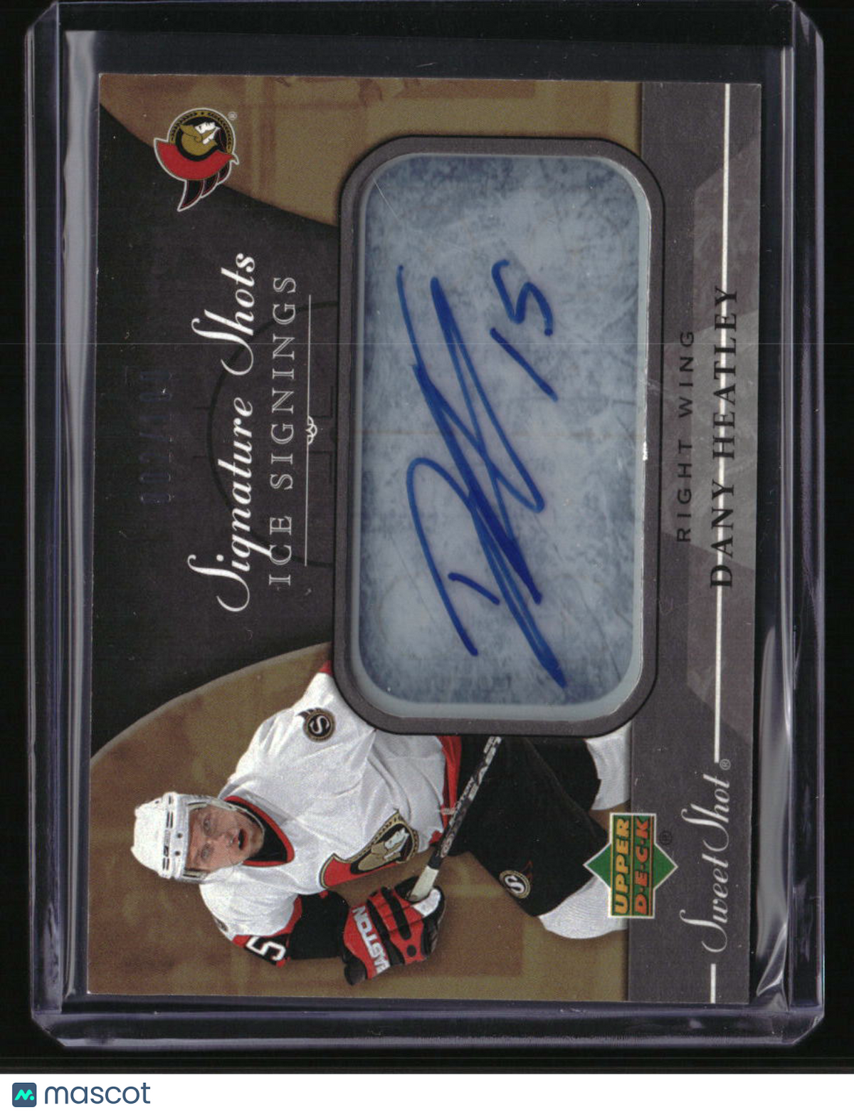 2006-07 Upper Deck Sweet Shot Dany Heatley Signature Ice Signings #/100