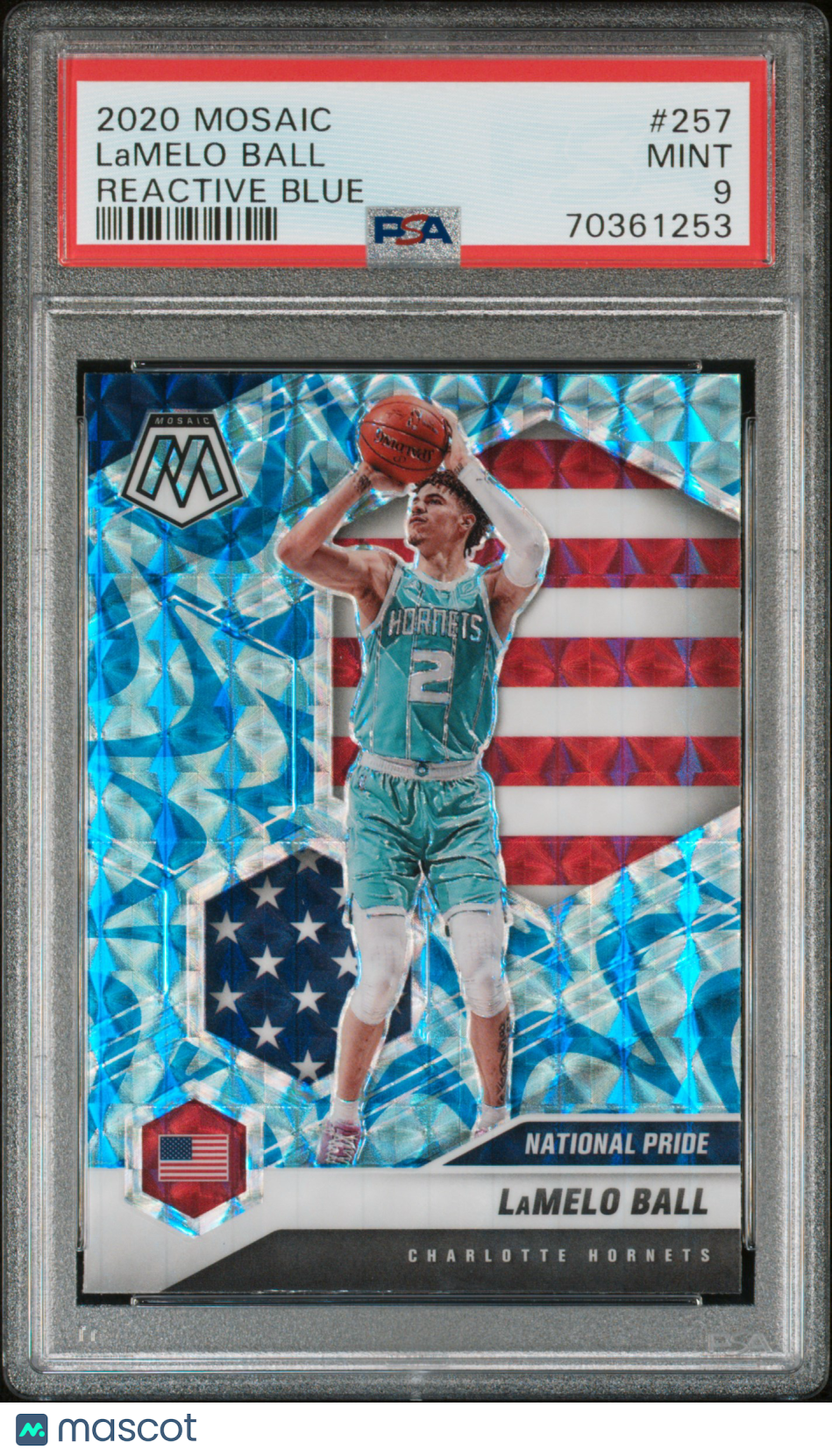 2020 Panini Mosaic Lamelo Ball Reactive Blue PSA 9