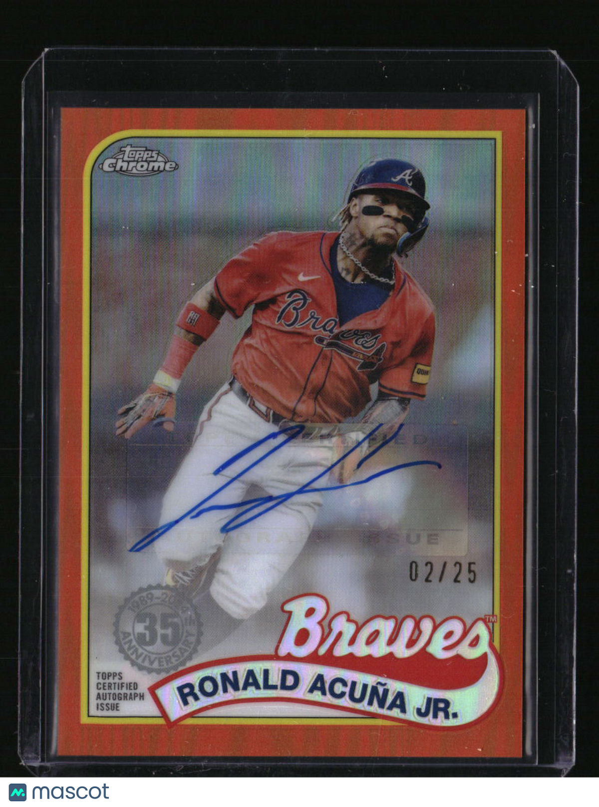 2024 Topps Chrome Update Ronald Acuña Jr. 35th Anniversary Auto Orange Ref #/25