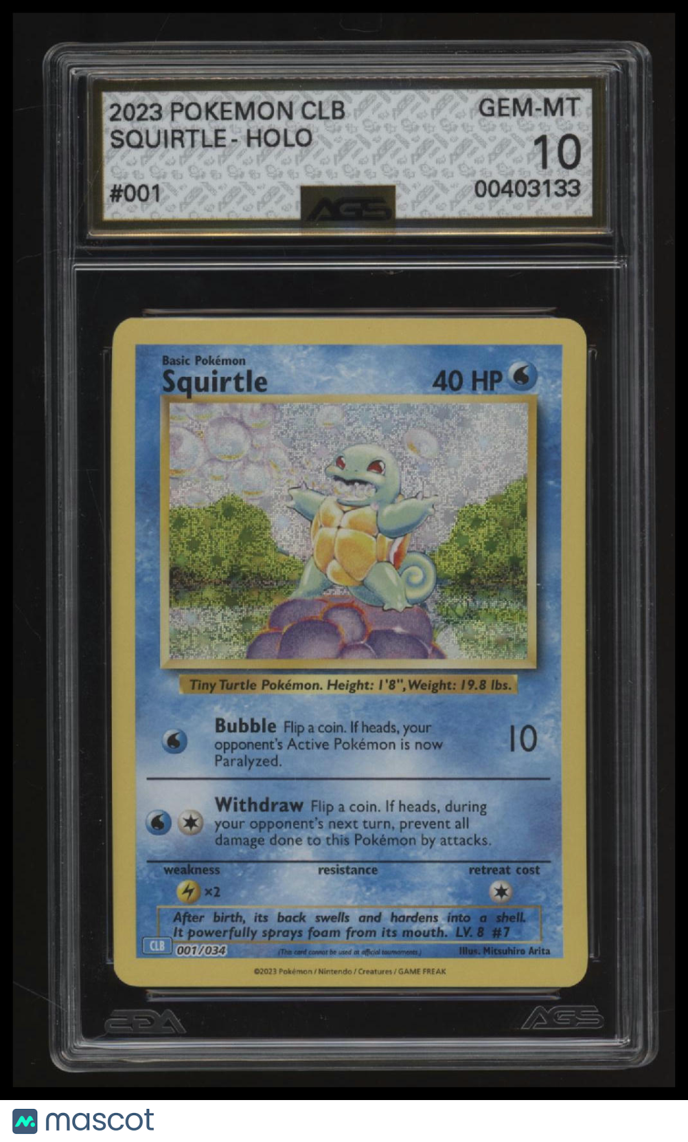 Trading Card Game Classic Squirtle AGS 10
